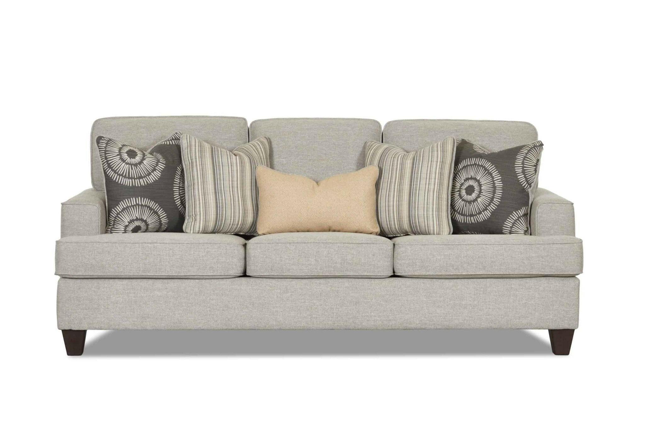 Bayside Hampstead Dove Sofa 130HAMDOV S - Modern 3-Seater Couch for Living Room, Lounge & Office - Soft Fabric Upholstery with Sturdy Wooden Frame - Comfortable Sectional Sofa for Home Decor