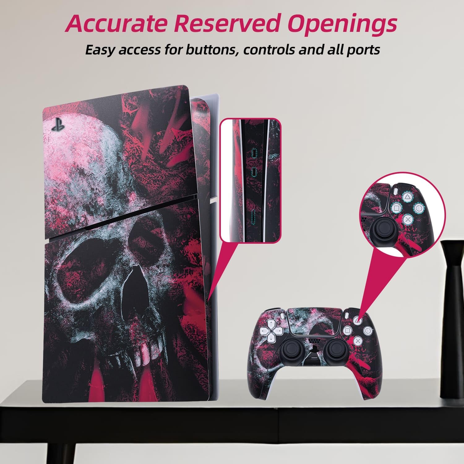 McBazel Custom Vinyl Skin Sticker Decal for PS5 Slim Digital Edition (Not Compatible with PS5/PS5 Pro) - Protective Cover with Unique Designs for Gaming Console Personalization & Scratch Protection