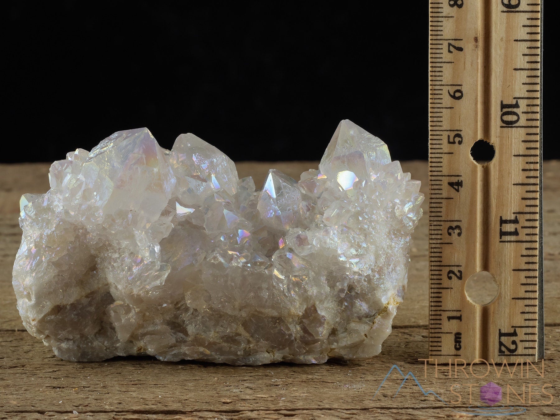 Angel AURA QUARTZ Crystal Cluster - Natural Rainbow Quartz Healing Stone, Spirit Quartz Cluster for Meditation & Energy Work | Home Decor, Office Feng Shui, Reiki Healing & Spiritual Gift (R0429)