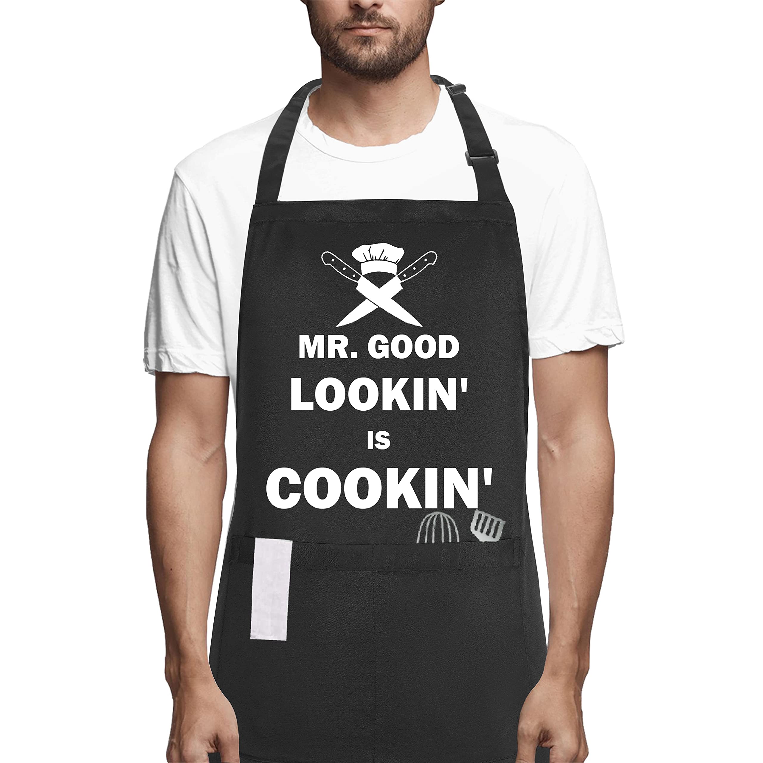 Funny Kitchen Apron for Women & Men - Adjustable Chef Apron with 2 Pockets for Cooking, Grilling, BBQ - Perfect Gift for Birthday & Housewarming - Ideal for Home Chefs, Outdoor Parties & Holiday Gatherings