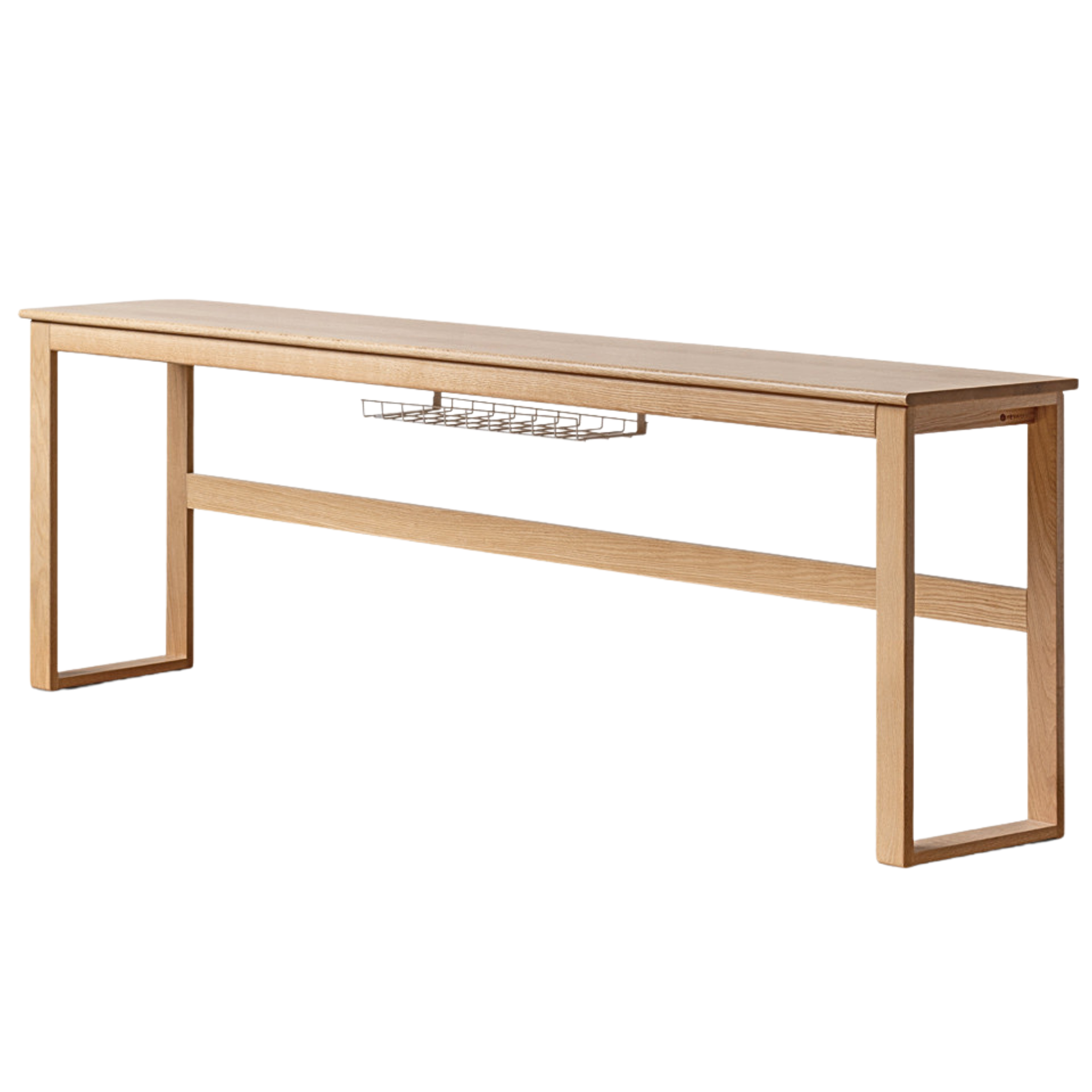 Solid Oak and Poplar Wood Office Desk - Long Executive Workstation for Home & Office - Perfect for Remote Work, Study, and Professional Workspaces