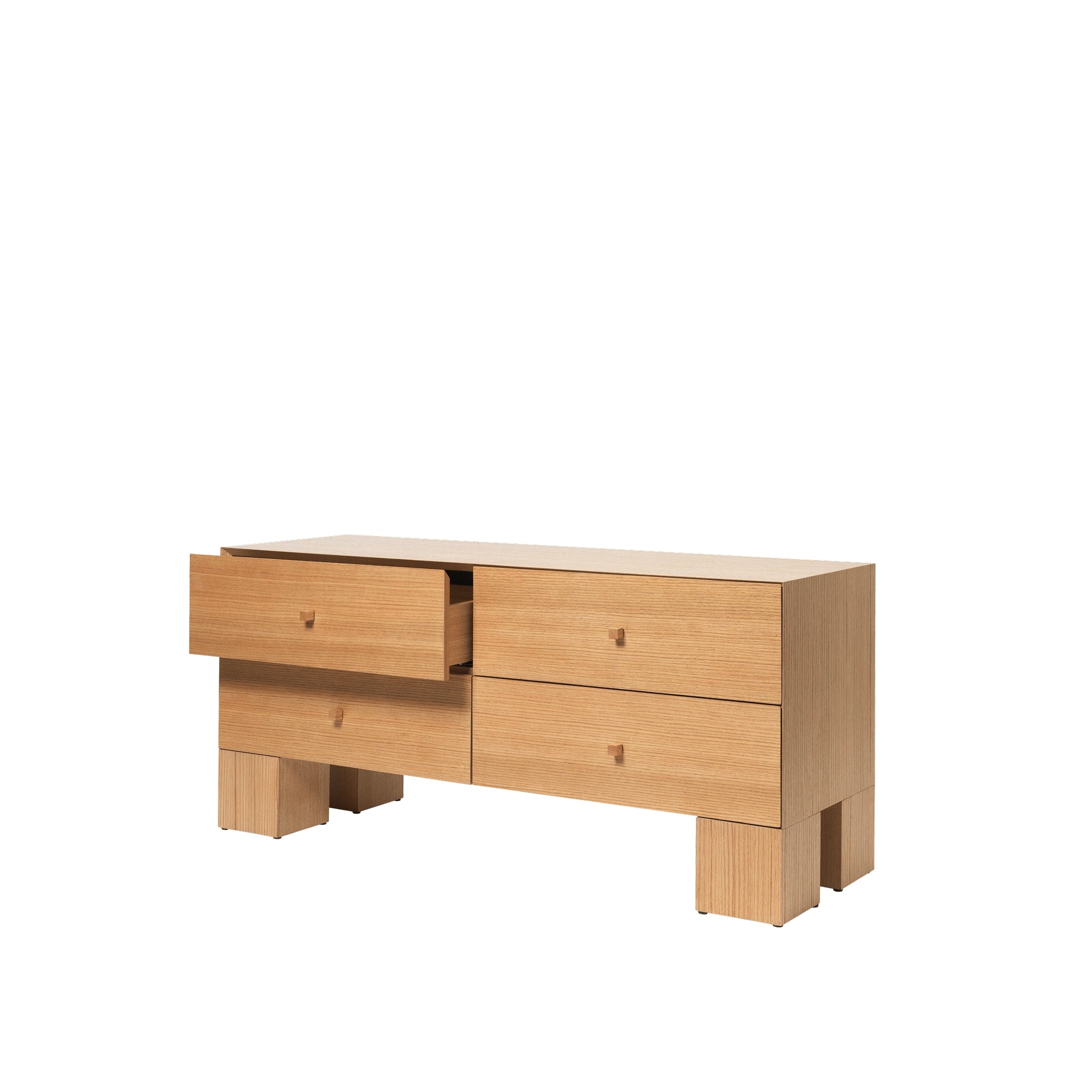 FERM LIVING Kuben Drawers 2x2 - Natural Oak Veneer Storage Cabinet for Bedroom & Living Room | Modern Scandinavian Style Organizer with 4 Drawers | Perfect for Home Office, Closet, or Entryway Storage