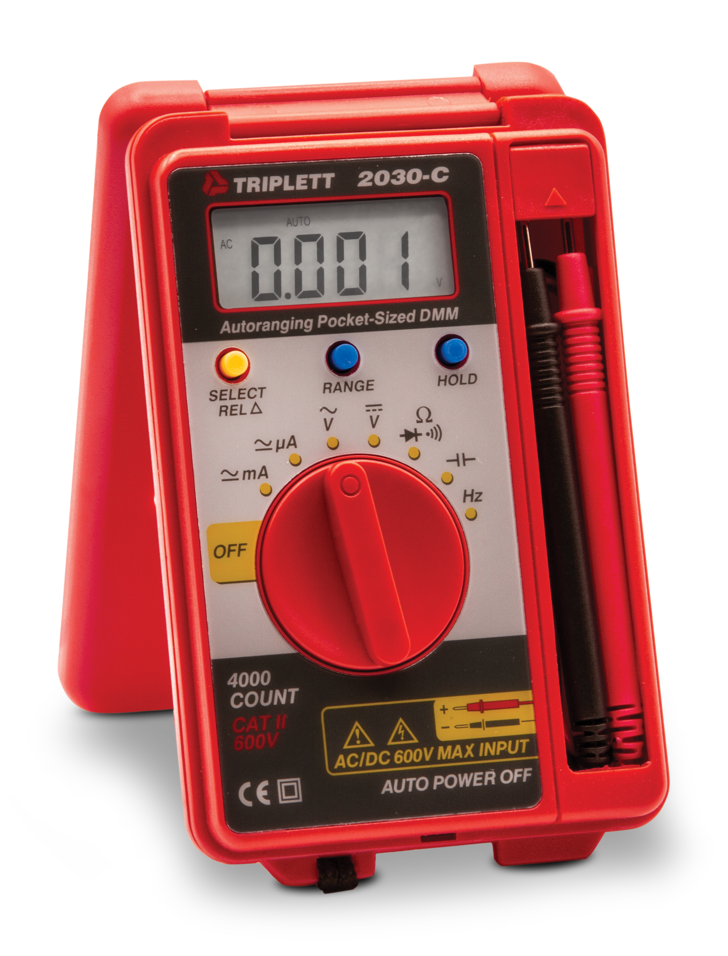 3 ¼ Digit 4000 Count Pocket Digital Multimeter - CAT II 600V Safety Rating, Auto-Ranging for Accurate Voltage/Current/Resistance Measurement - Perfect for Home Electrical Repairs, DIY Projects & Automotive Diagnostics