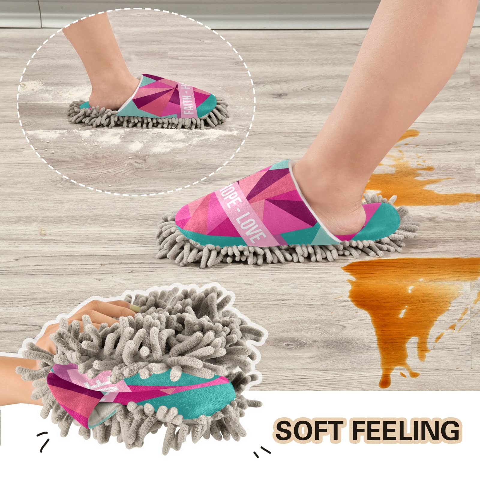 Best Unisex Mop Slippers for Home Cleaning - Soft & Absorbent Spa Dusting Slippers (Size M-L) - Perfect for Housework, Pet Hair Removal & Quick Floor Cleaning