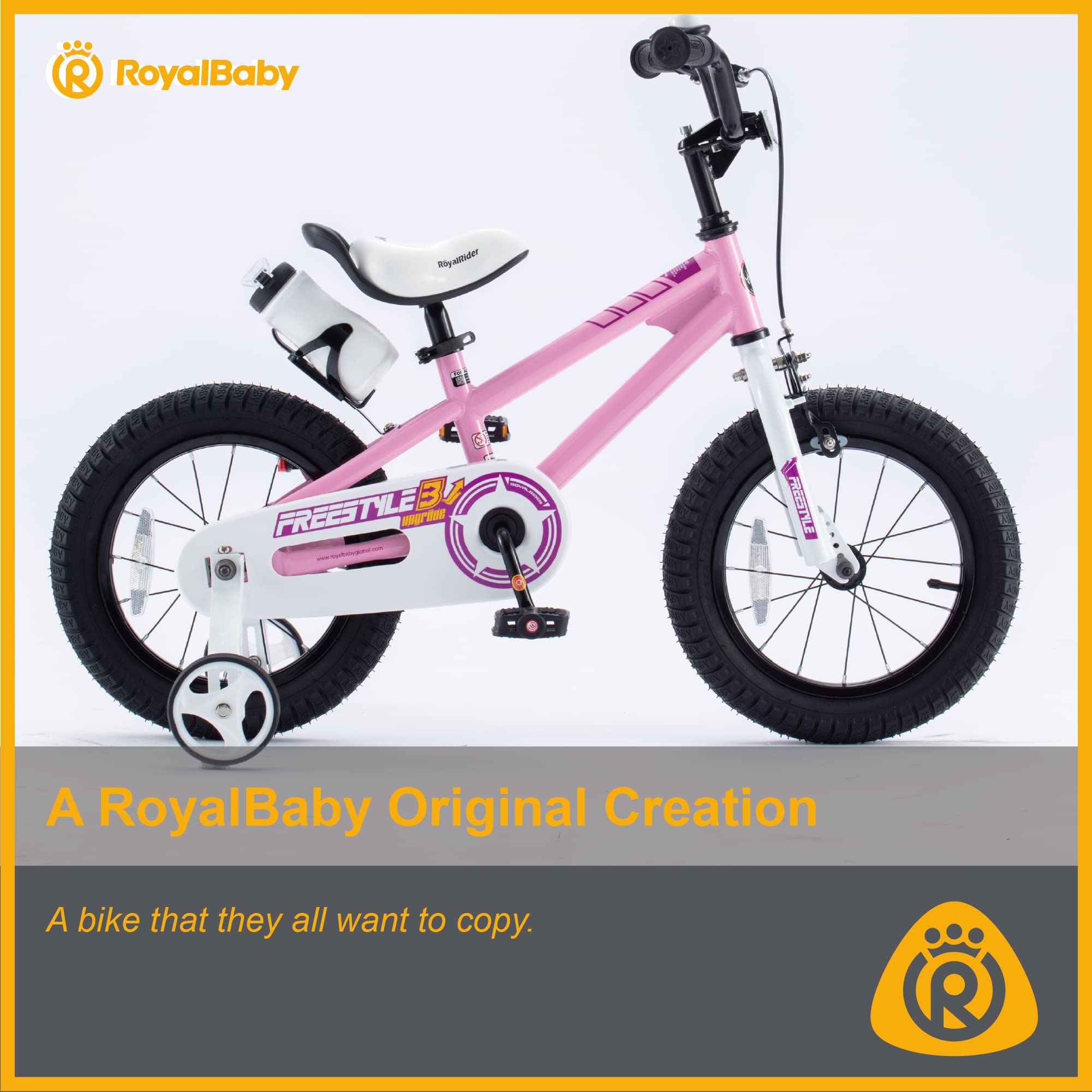 RoyalBaby Kids Bike - 12-18 Inch Freestyle Training Bicycle for Toddlers to Big Kids | Easy Balance to Pedal Learning | Perfect for Backyard Riding, Park Adventures & Neighborhood Fun
