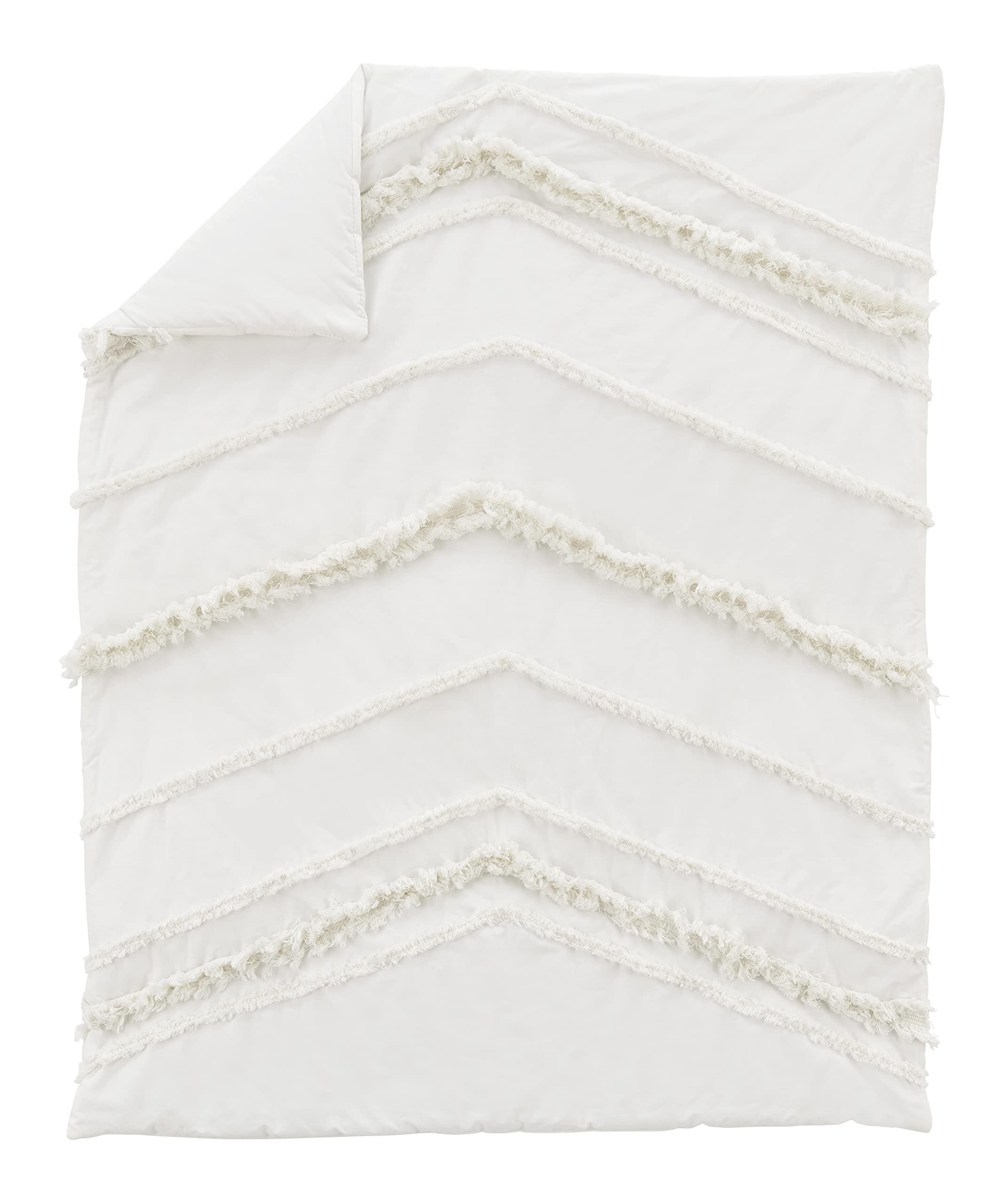 Sweet Jojo Designs Ivory Boho Chic Baby Crib Bedding Set - Gender Neutral Beige Cream Nursery Room Decor - Modern Farmhouse Cotton Crib Sheets with Tassel Fringe - Perfect for Bohemian Style Infant Rooms & Gender Reveal Nursery Themes