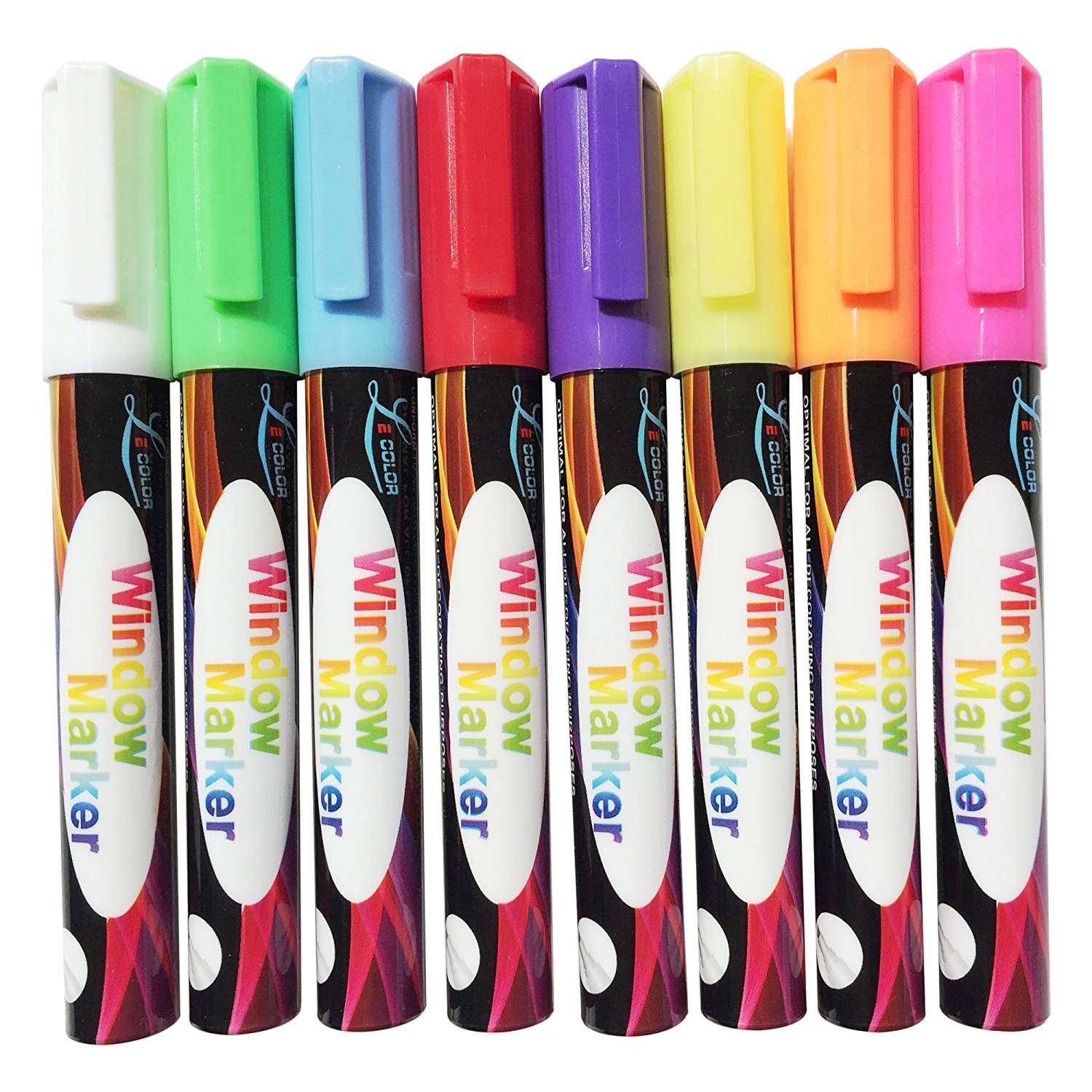 Premium Liquid Chalk Markers - 8 Pack with Reversible Tips - Non-Toxic & Child Safe - Perfect for Chalkboards, Whiteboards, Glass, Windows, Bistro Menus & Labels - Ideal for Teachers, Restaurants, Retail Signs & DIY Home Decor