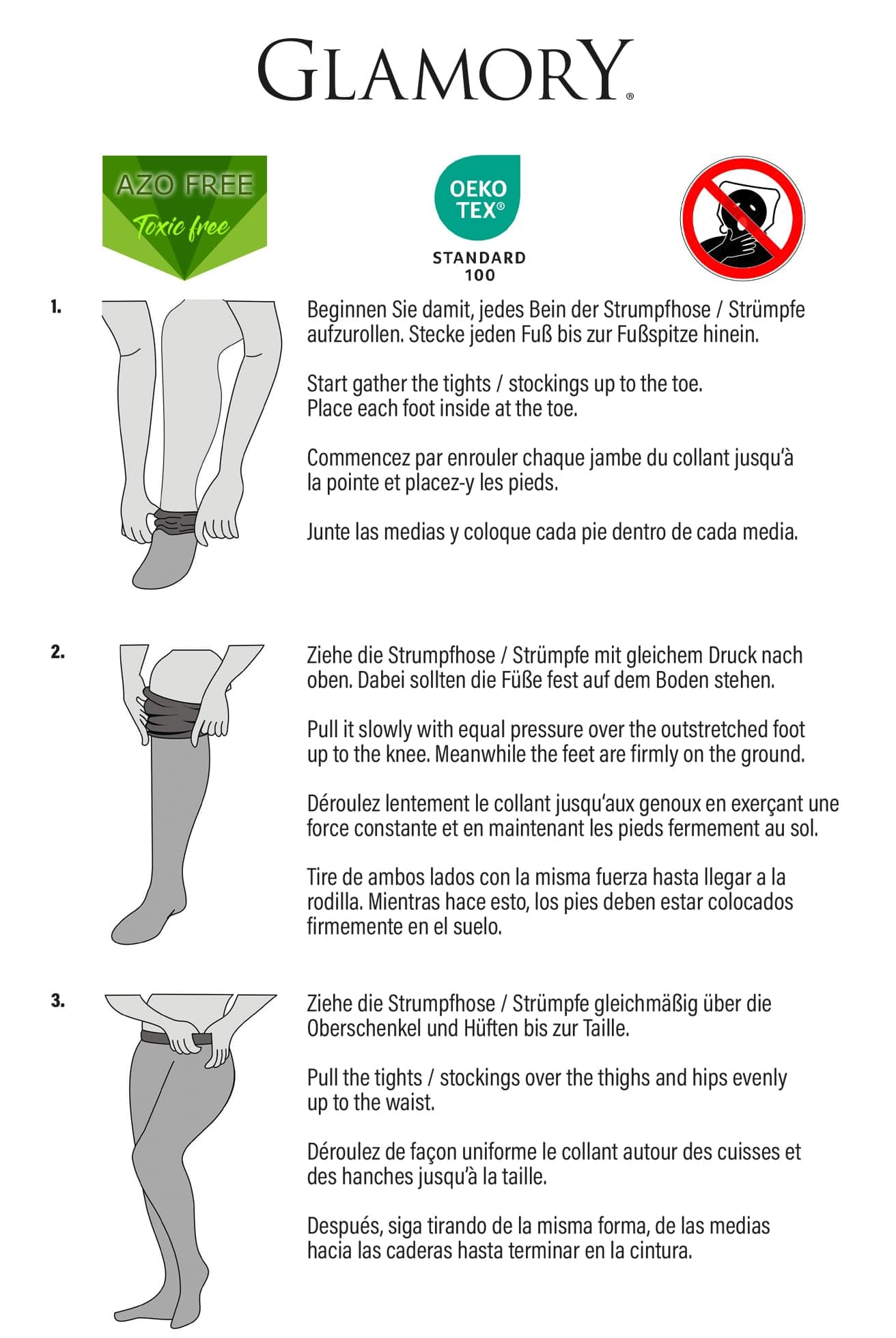 GLAMORY Women's 20 DEN Hold-Up Stockings - Sexy Sheer Thigh High Stockings for Women - Perfect for Date Night, Bridal, and Special Occasions