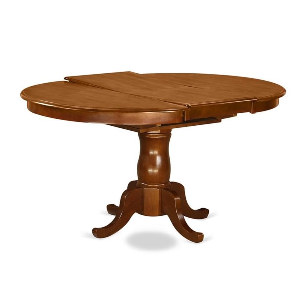 Portland Modern Oval Dining Table with Butterfly Leaf & Pedestal Base - 42x60 Inch Saddle Brown Kitchen Table for Small Spaces | East West Furniture | Perfect for Breakfast Nook, Apartment Dining & Entertaining Guests