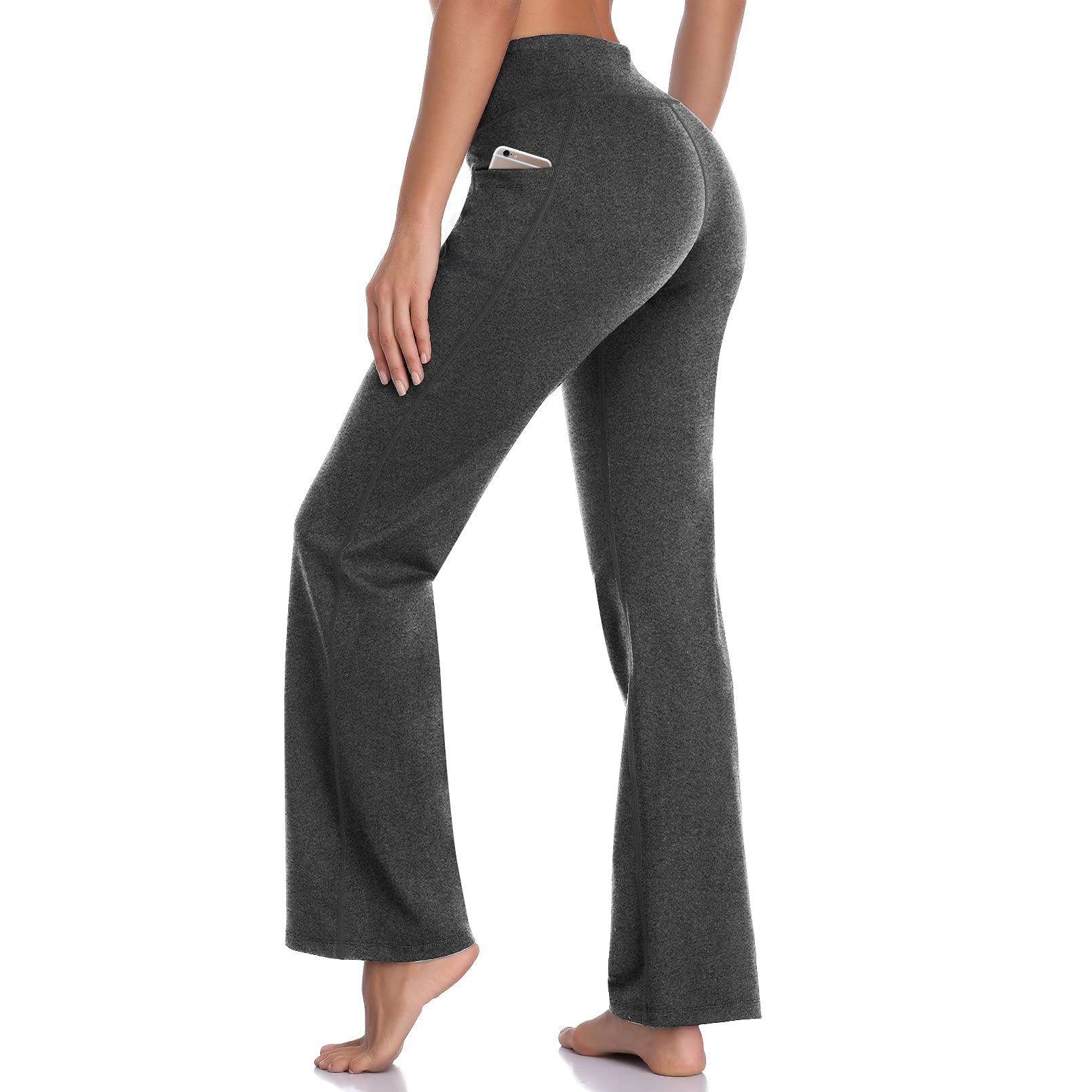 DAYOUNG Women's Bootcut Yoga Pants - High Waist Tummy Control Workout Leggings with 4-Way Stretch - Perfect for Yoga, Gym & Everyday Wear