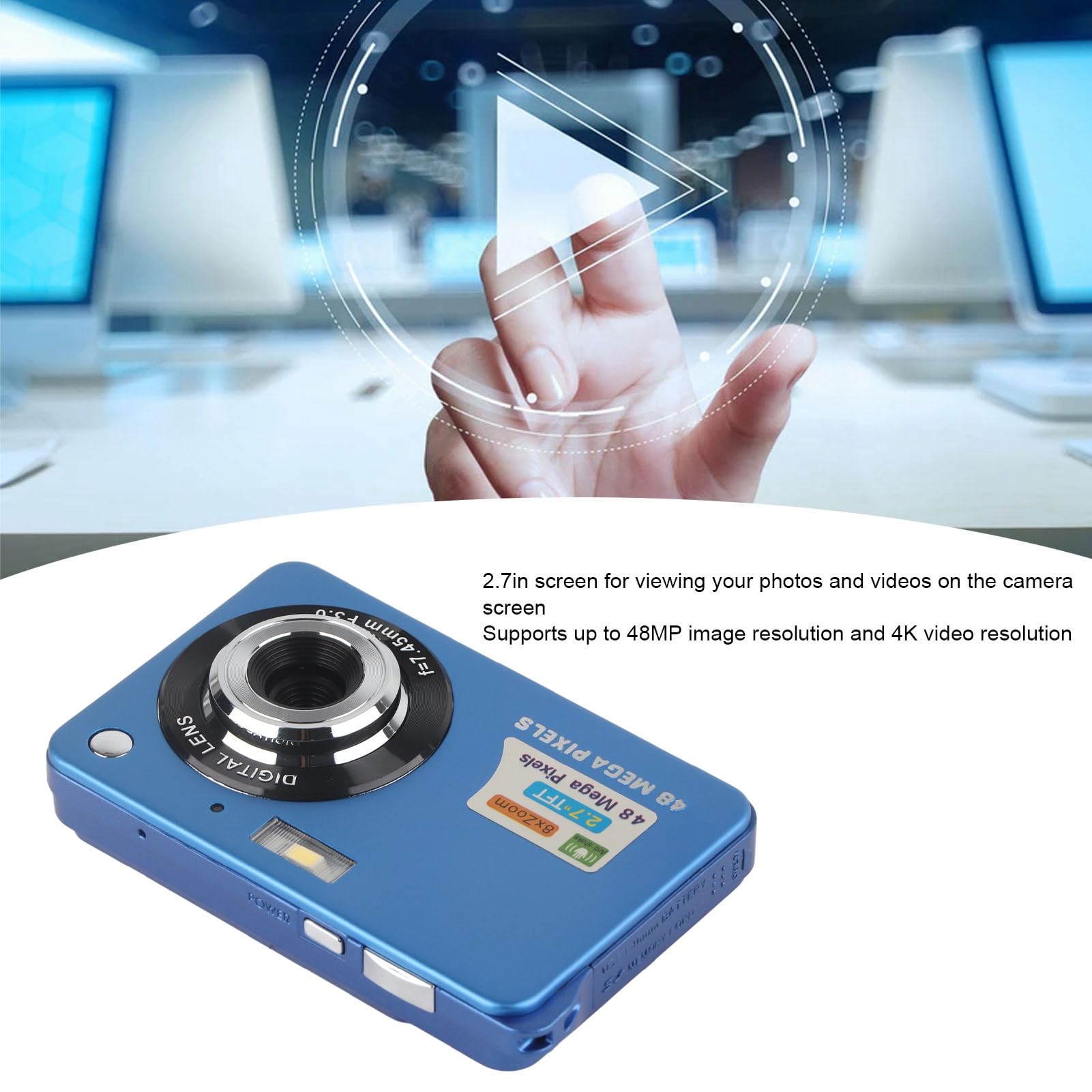 4K 48MP Digital Camera with 8X Zoom & 2.7