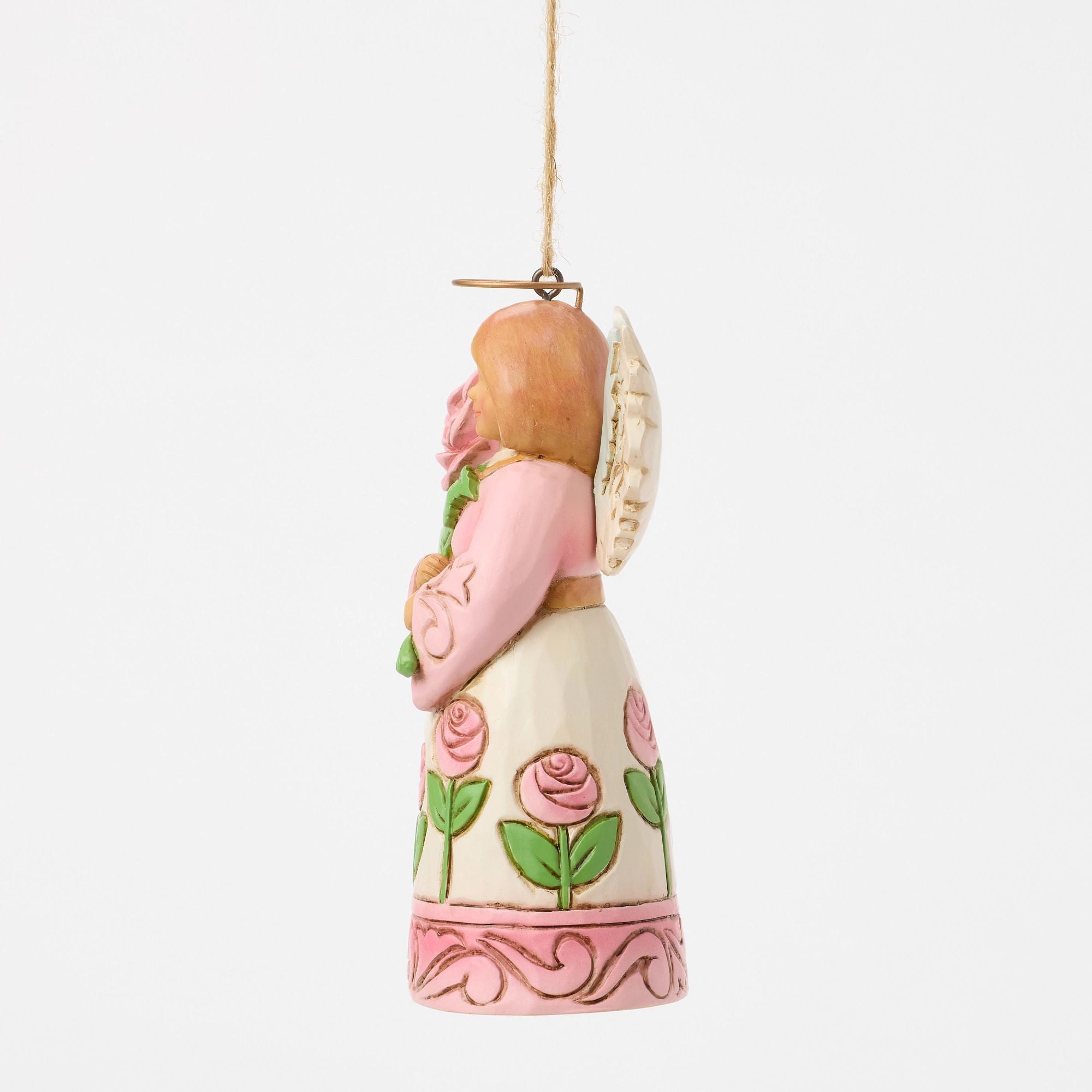 Angel with Roses Ornament - Elegant Home Decor for Christmas Tree, Gift, Wedding, and Party Decoration