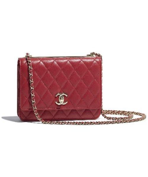 Chanel Wallet On Chain WOC Lambskin Leather Crossbody Bag with Gold-Tone Hardware in Maroon - Perfect for Evening Events, Date Nights & Luxury Fashion Accessories