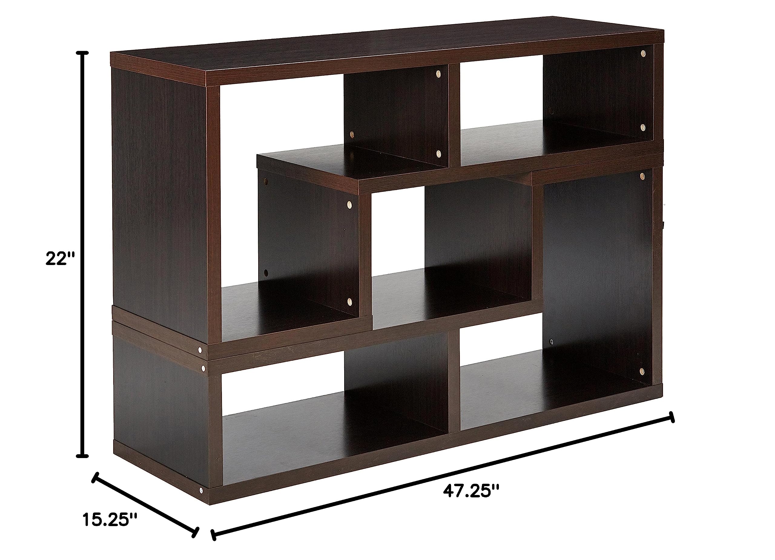 Convertible TV Stand and Bookcase Combo in Cappuccino Finish - Coaster Furniture 800329 - Perfect for Living Room, Home Theater, and Office Storage