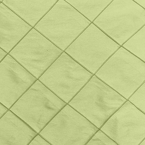 60-Inch Round Tablecloth - Embroidered Pintuck Taffeta Fabric for Dining Tables Under 60
