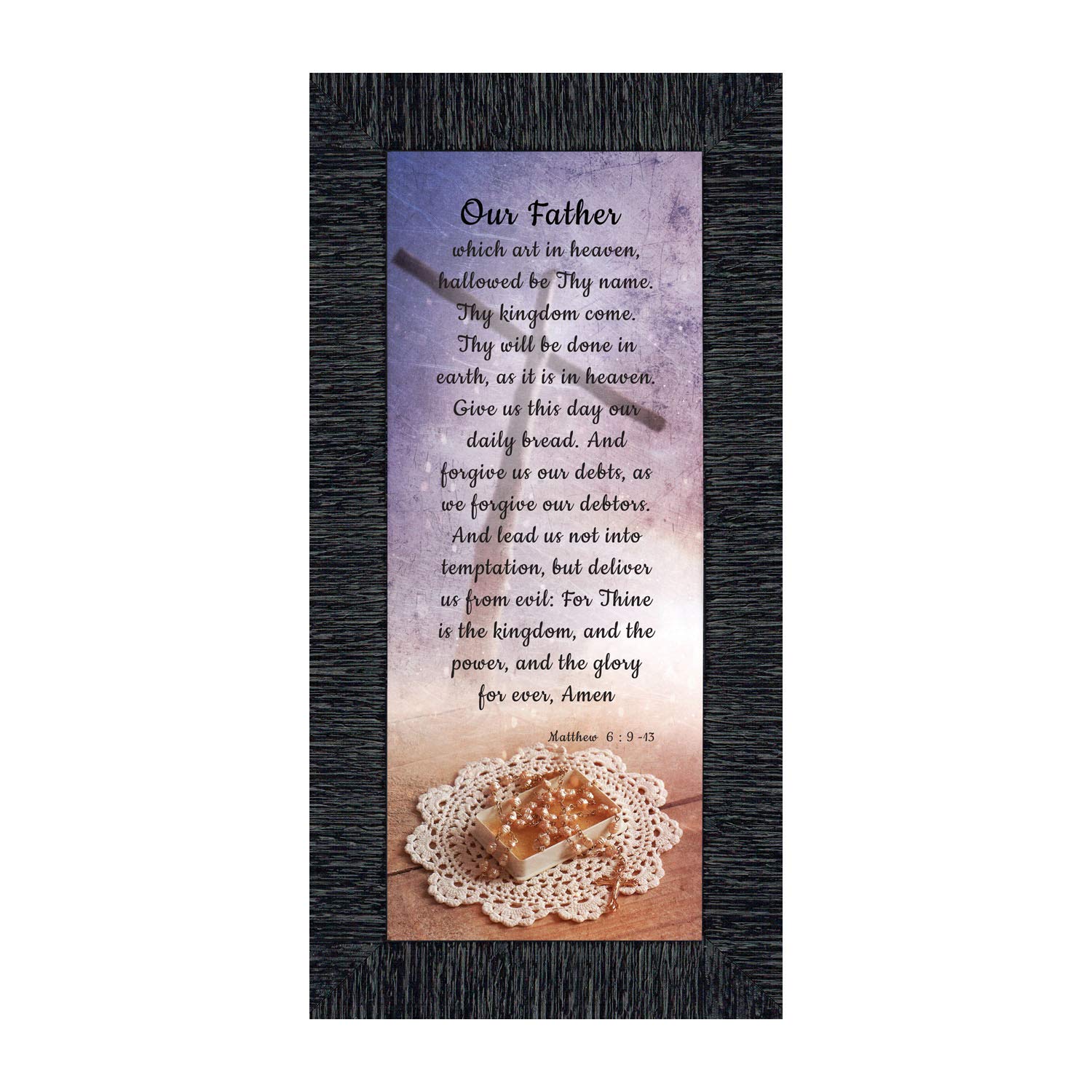 Crossroads Home Décor Lord's Prayer Wall Art - Inspirational Bible Verse Decor for Living Room, Bedroom & Church - 7370CH