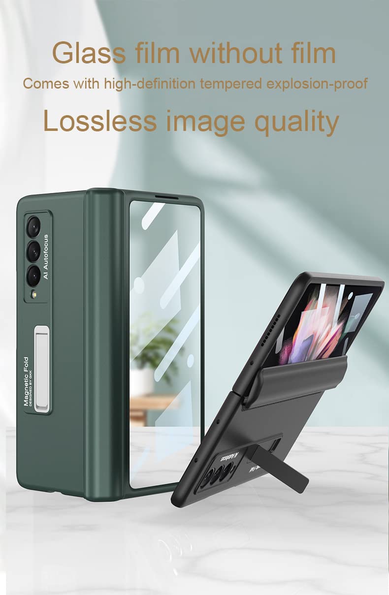 Premium SHIEID Galaxy Z Fold 3 Case with Hinge Protection & Built-in Screen Protector | Kickstand Feature for Hands-Free Viewing | Durable Shockproof Phone Cover for Work & Travel (Black)