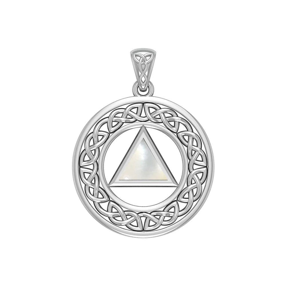 Celtic Sterling Silver AA Recovery Pendant - 925 Silver Sobriety Jewelry for Alcoholics Anonymous - Perfect for 12-Step Meetings & Addiction Recovery Support