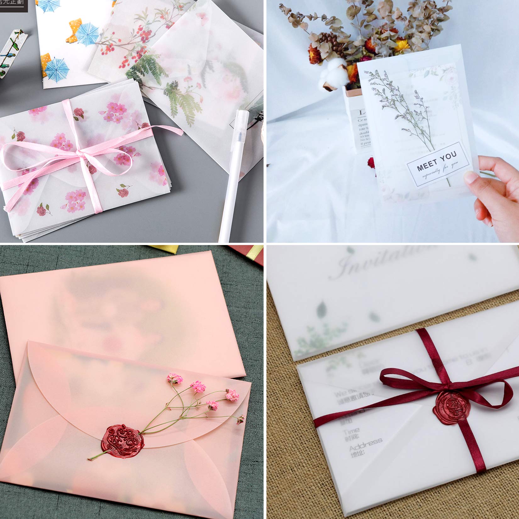 Premium 8.5 x 11 Inch Colored Vellum Paper - 50 Sheets Translucent Printable Tracing Paper for Inkjet & Laser Printers - Perfect for Scrapbooking, Invitations, Crafts and Architectural Drafting