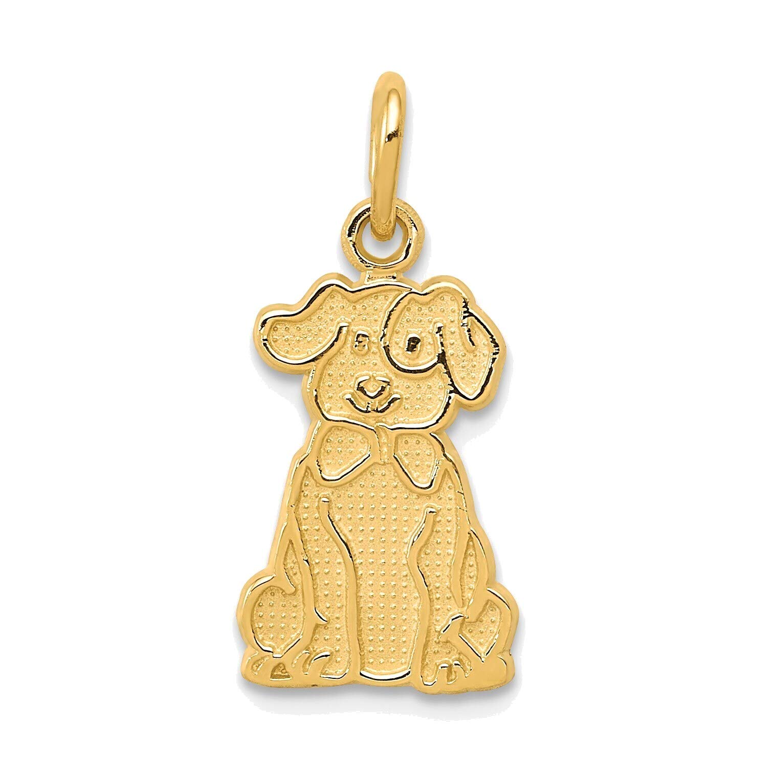 14K Yellow Gold Puppy Charm Jewelry for Pet Lovers