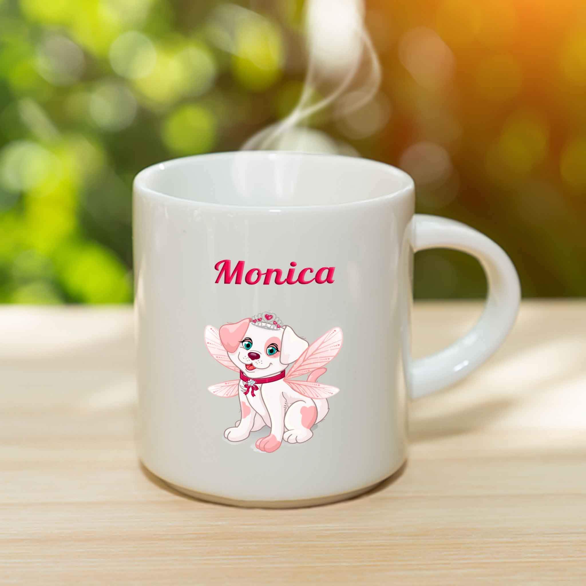 Personalized Ceramic Coffee Mug with Name - Custom Princess Dog Cup for Women & Girls, 11oz Unique Birthday Christmas Holiday Gift for Adults Kids - Perfect for Home Office Use & Gift Giving