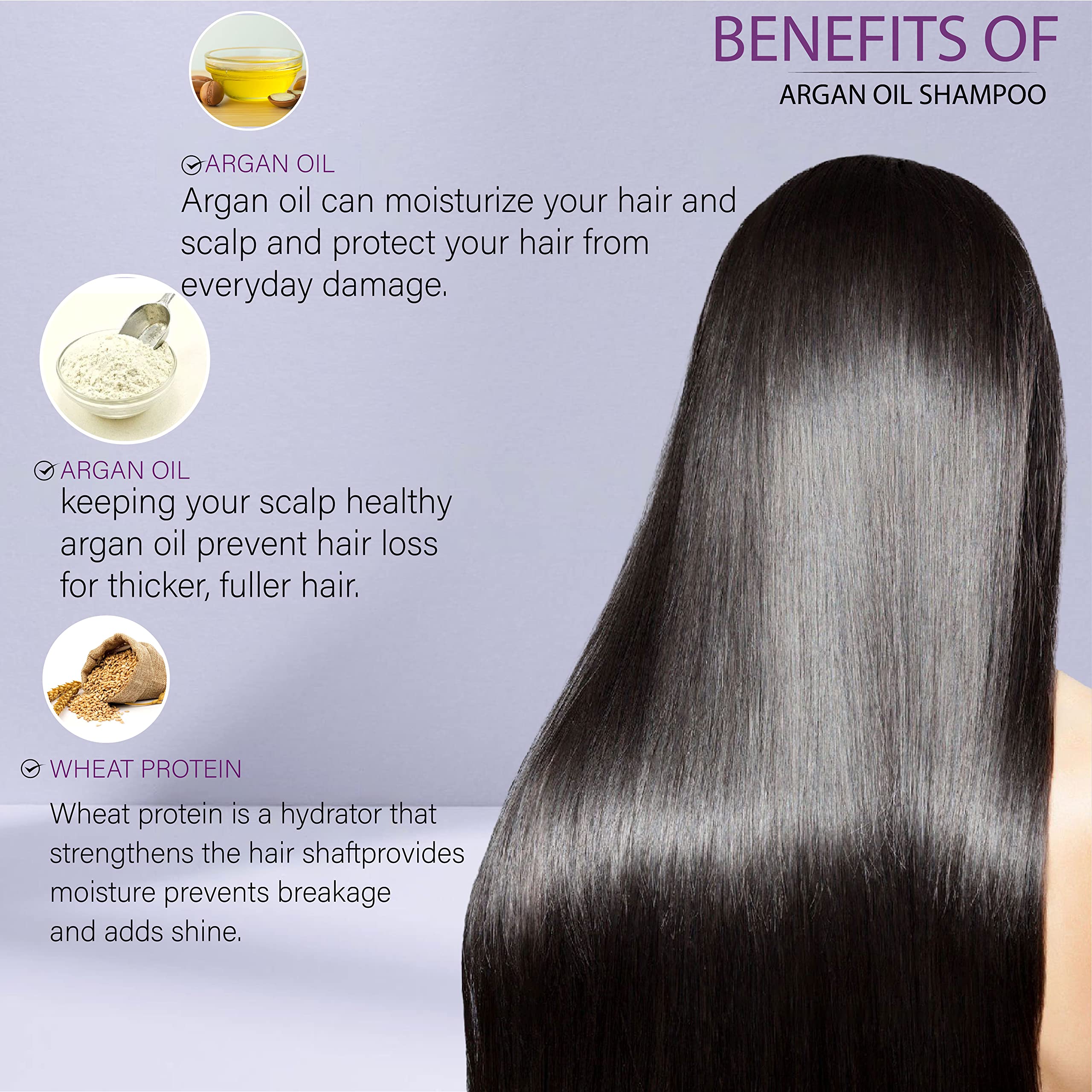 Glamroot Moroccan Argan Oil Shampoo for Smooth & Silky Hair - 250ml - Sulfate Free & Nourishing Formula for Men, Women & Kids - Perfect for Dry, Damaged Hair & Daily Hair Care Routine