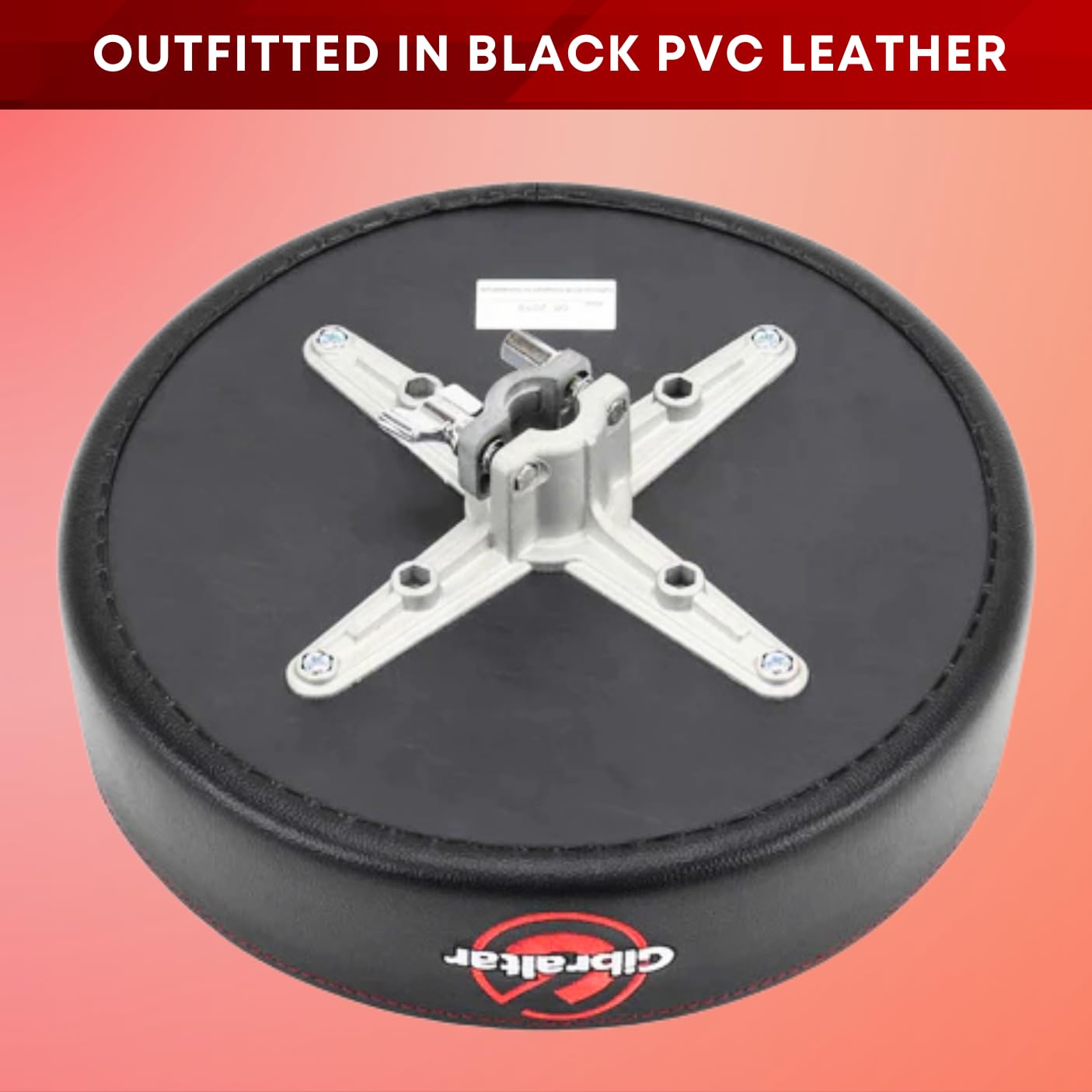 Gibraltar Round Vinyl Drum Throne - Adjustable Drum Stool with Comfortable Vinyl Seat for Drummers - Perfect for Practice, Live Performances, and Studio Sessions (Model 9608)
