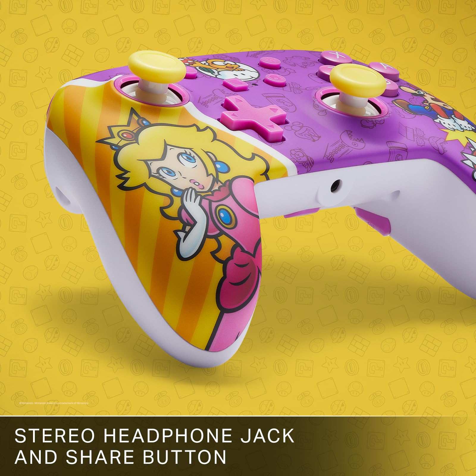 PowerA Wired Controller for Nintendo Switch - Princess Peach Battle Edition | Enhanced Gaming Experience for Switch & Switch OLED | Perfect for Multiplayer & Competitive Play