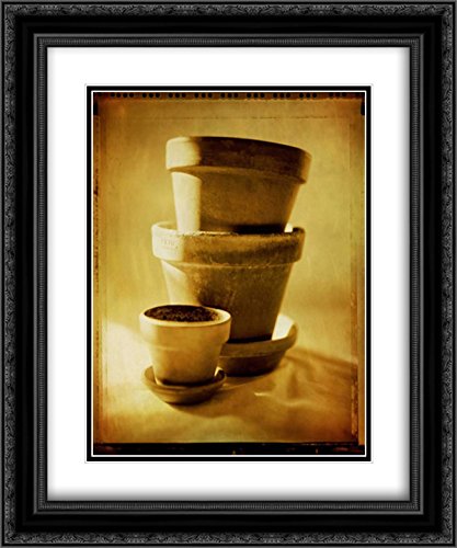 Stefko Bob 15x17 Black Ornate Framed Double Matted Museum Art Print - Terracotta Pots II Wall Decor for Living Room, Bedroom & Office