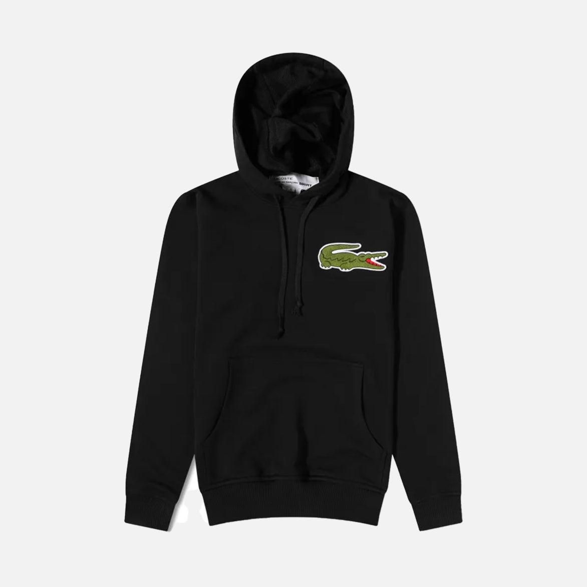 CDG x Lacoste Crocodile Hoodie - Black | Unisex Pullover Sweatshirt | Streetwear Fashion for Men & Women | Perfect for Casual Outfits & Urban Style