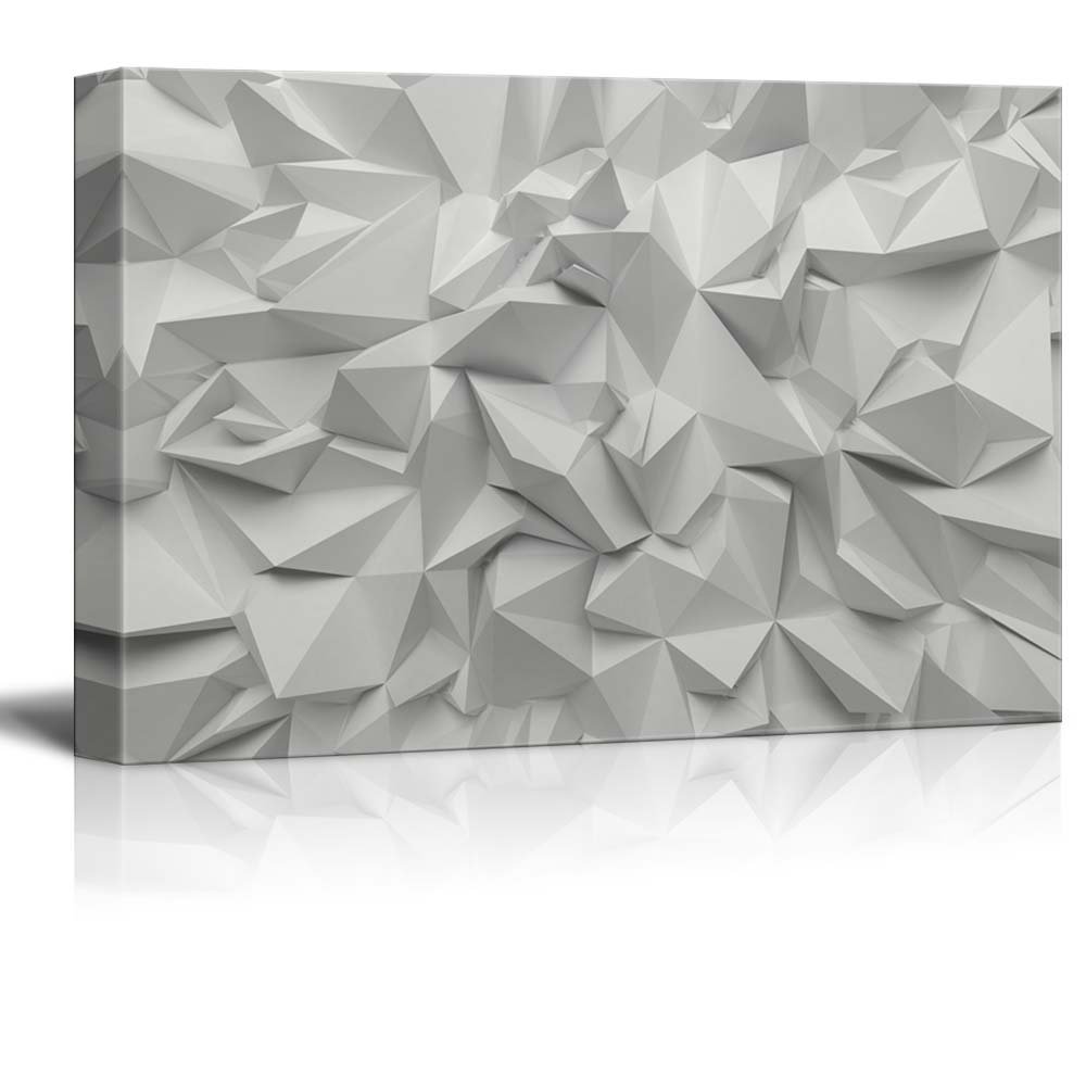 Abstract White Crystallization Canvas Wall Art - 24x36 Inch Modern Home Decor, Ready to Hang Giclee Print for Living Room, Bedroom & Office
