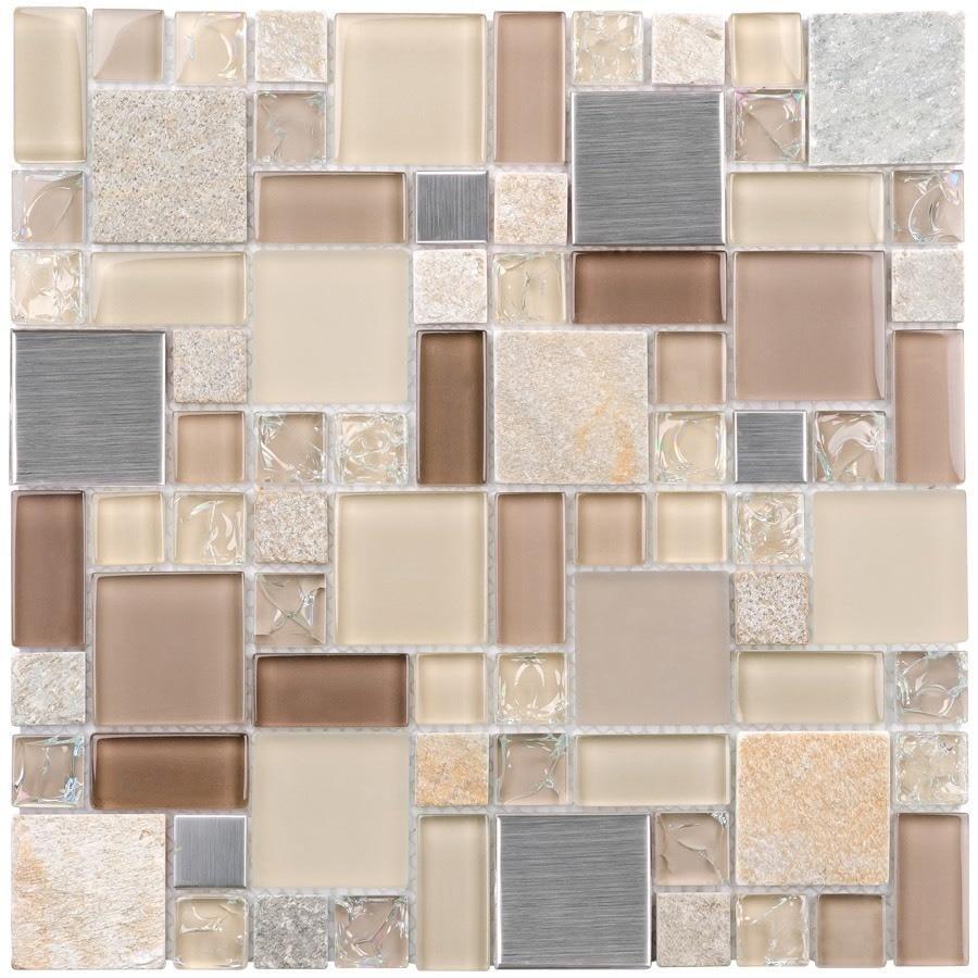 Premium Three Elements Glass Mosaic Tile - Stunning Backsplash & Wall Decor for Kitchen, Bathroom, and Living Spaces