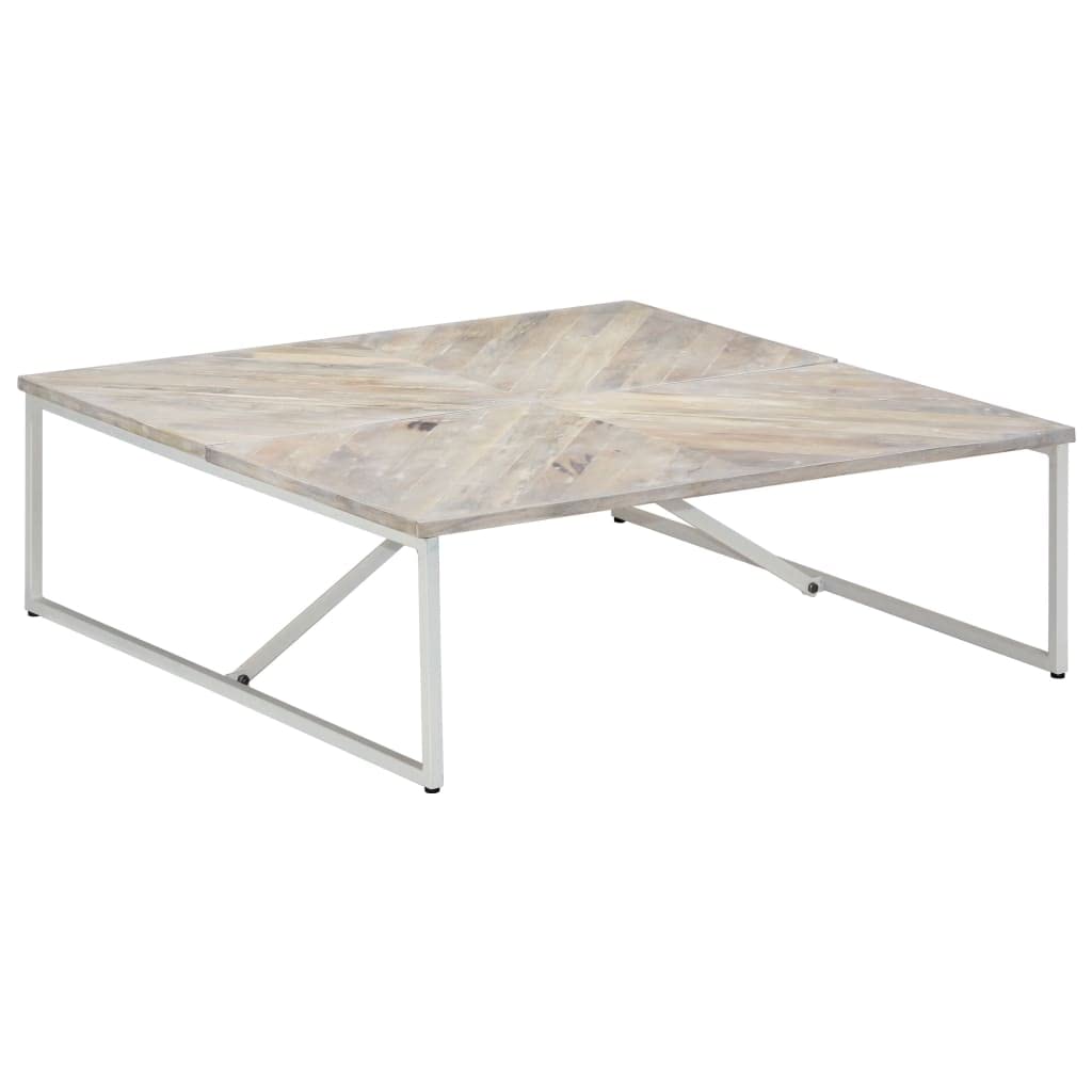 43.3 Inch Square Coffee Table - Solid Mango Wood Living Room Center Table with 14.1 Inch Height - Modern Couch Side Table for Home Office, Waiting Room & Living Room Decor - Perfect for Entertaining Guests & Relaxing