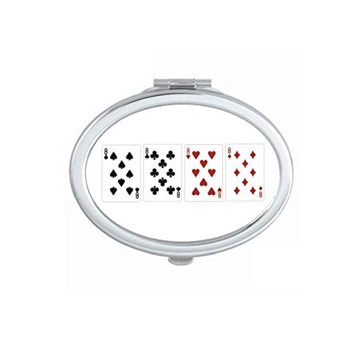 DIYthinker 8 Heart Spade Diamond Club Pattern Portable Folding Mirror - Double Sided Handheld Makeup Mirror for Travel, Home Vanity & Cosmetics (Black/White Design)