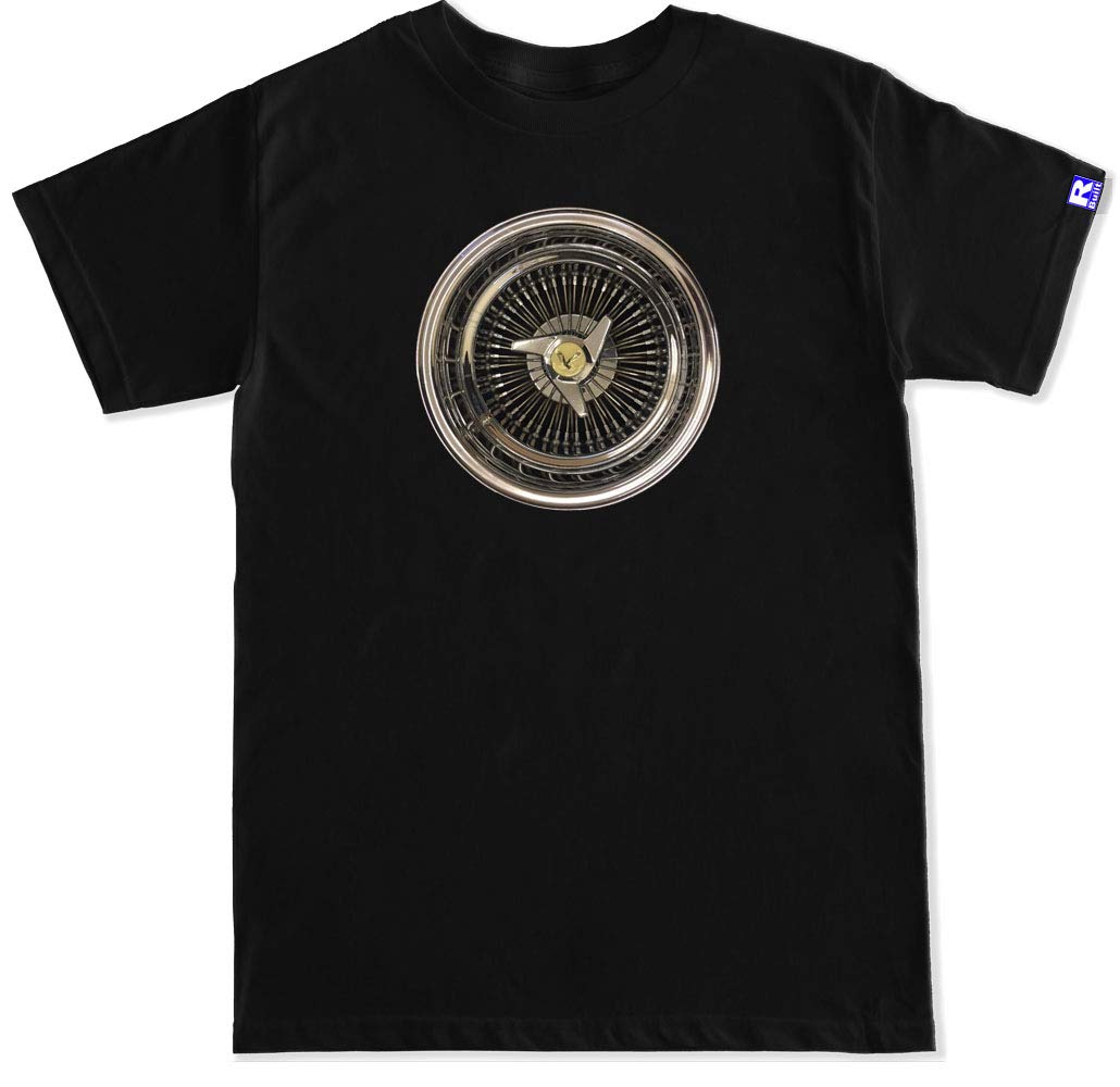 FTD Apparel R Built Men's Dayton Wire Wheels Graphic T-Shirt - Vintage Car Enthusiast Tee for Casual Wear & Car Shows