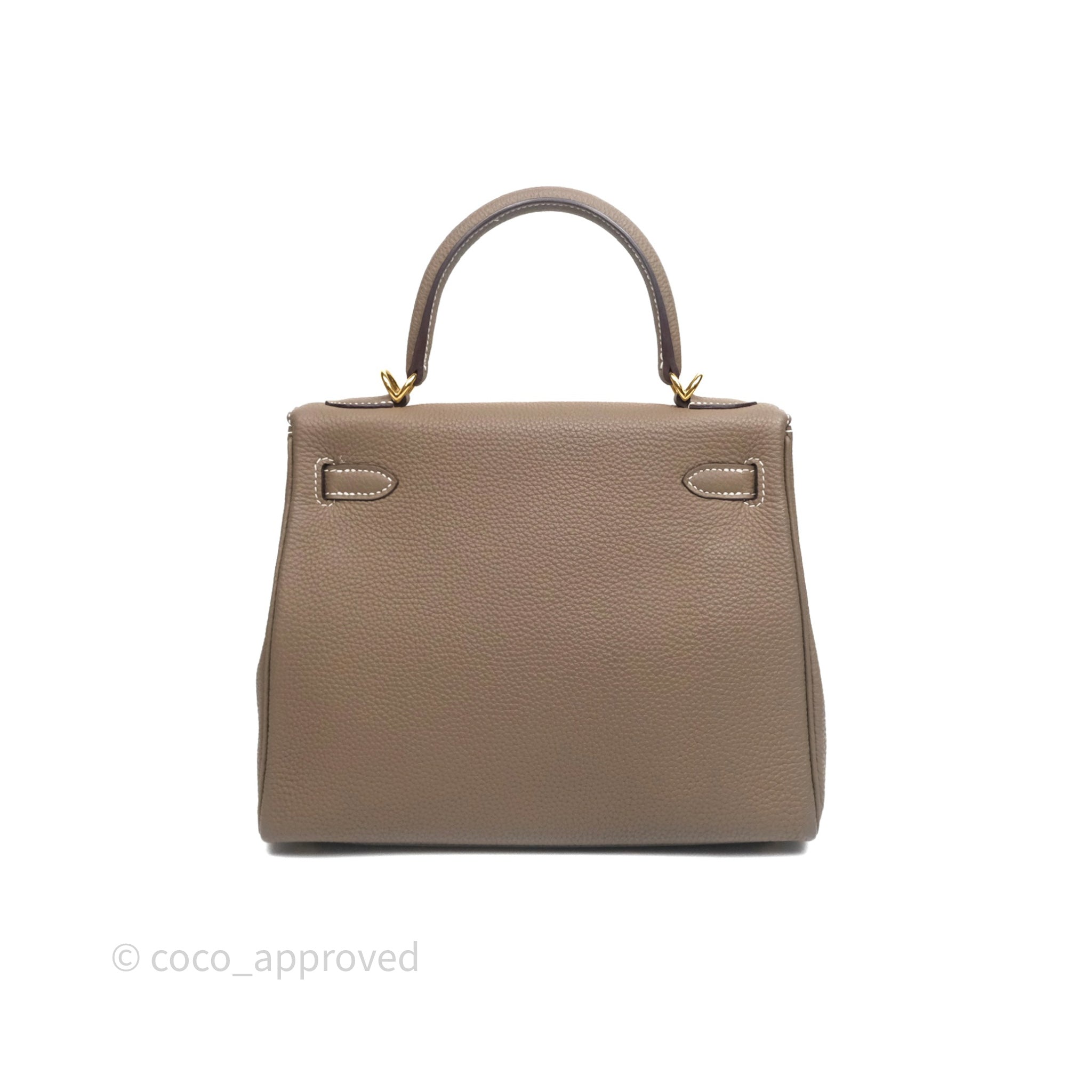 Authentic Hermès Retourne Kelly 25 Bag in Etoupe Togo Leather with Gold Hardware - Luxury Handbag for Women | Perfect for Work, Travel & Special Occasions
