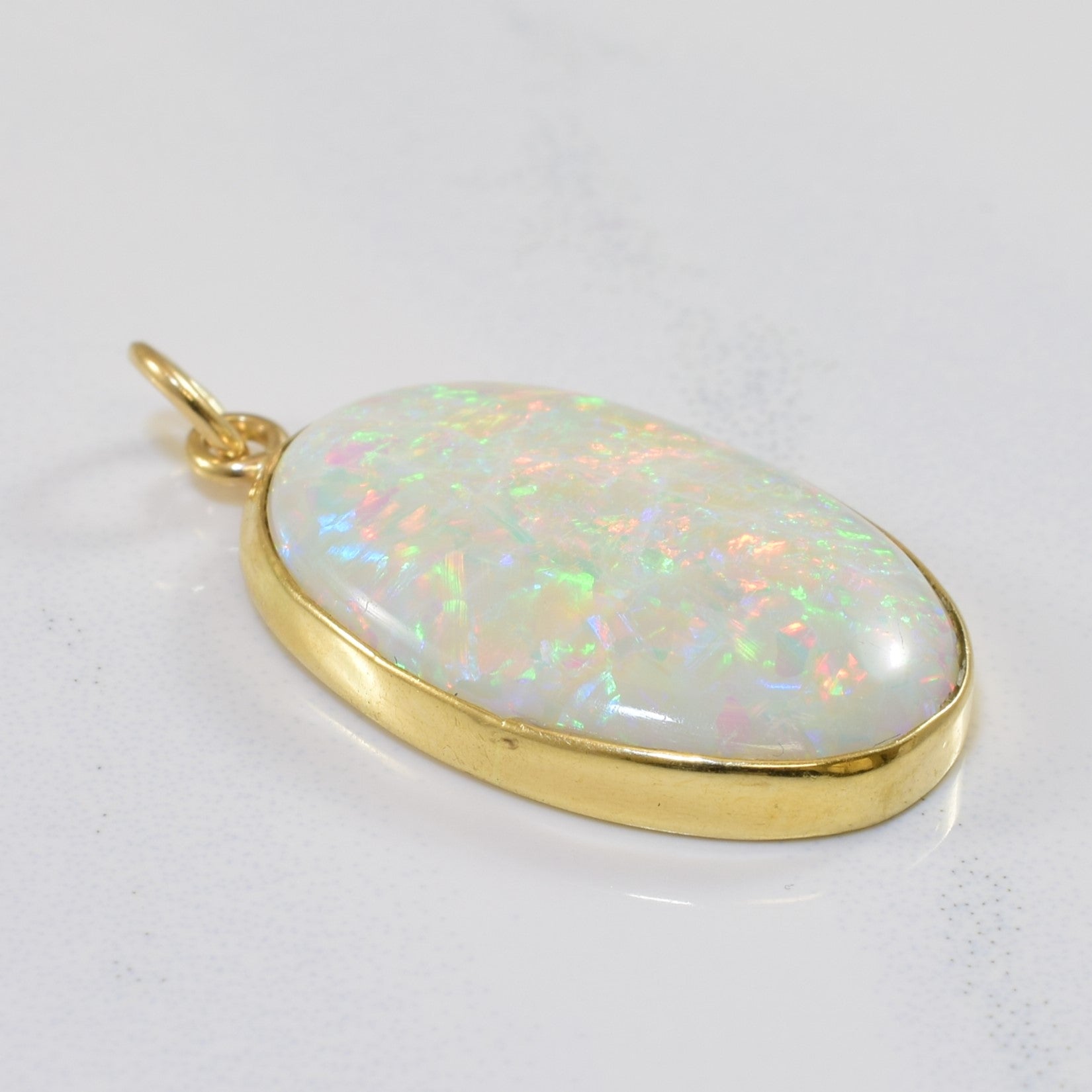 7.50ct Bezel Set Opal Pendant Necklace - Elegant Gemstone Jewelry for Women, Perfect for Weddings, Parties & Special Occasions