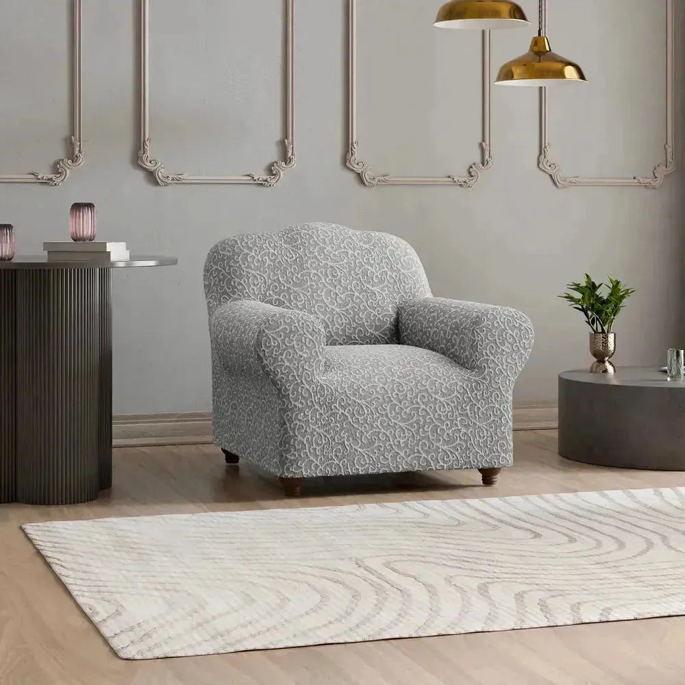 Stylish Jacquard 3D Armchair Slipcover - Premium Stretchable Furniture Protector for Living Room, Bedroom & Office Decor
