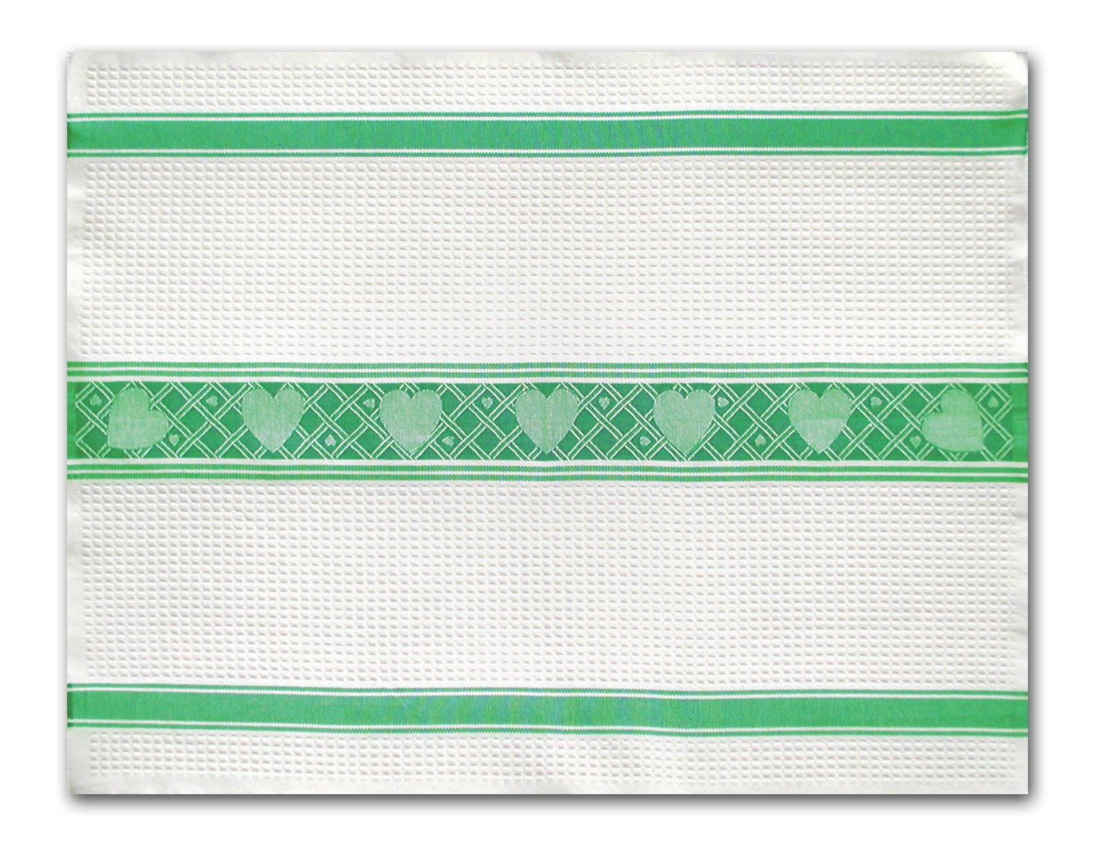 Premium 100% Cotton Waffle Weave Kitchen Towels Set of 2 - Soft Absorbent Heart Pattern Dish Cloths for Drying Dishes, Cleaning Countertops & Decorating Kitchen - Ulster Linen Collection