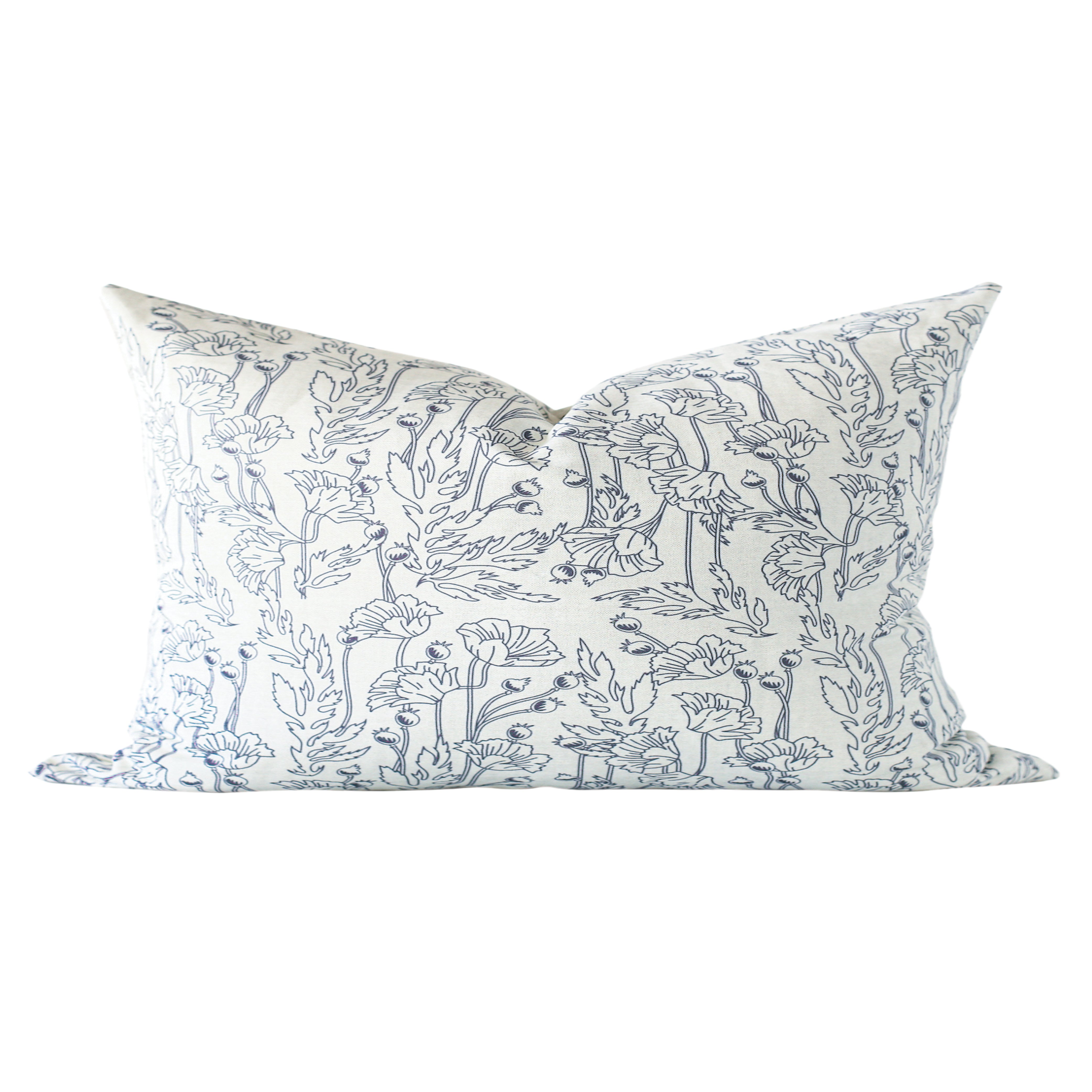 Premium Blue Poppy Pillow Cover - Soft Decorative Cushion Case for Sofa, Bed & Home Decor - 18x18 Inches - Machine Washable