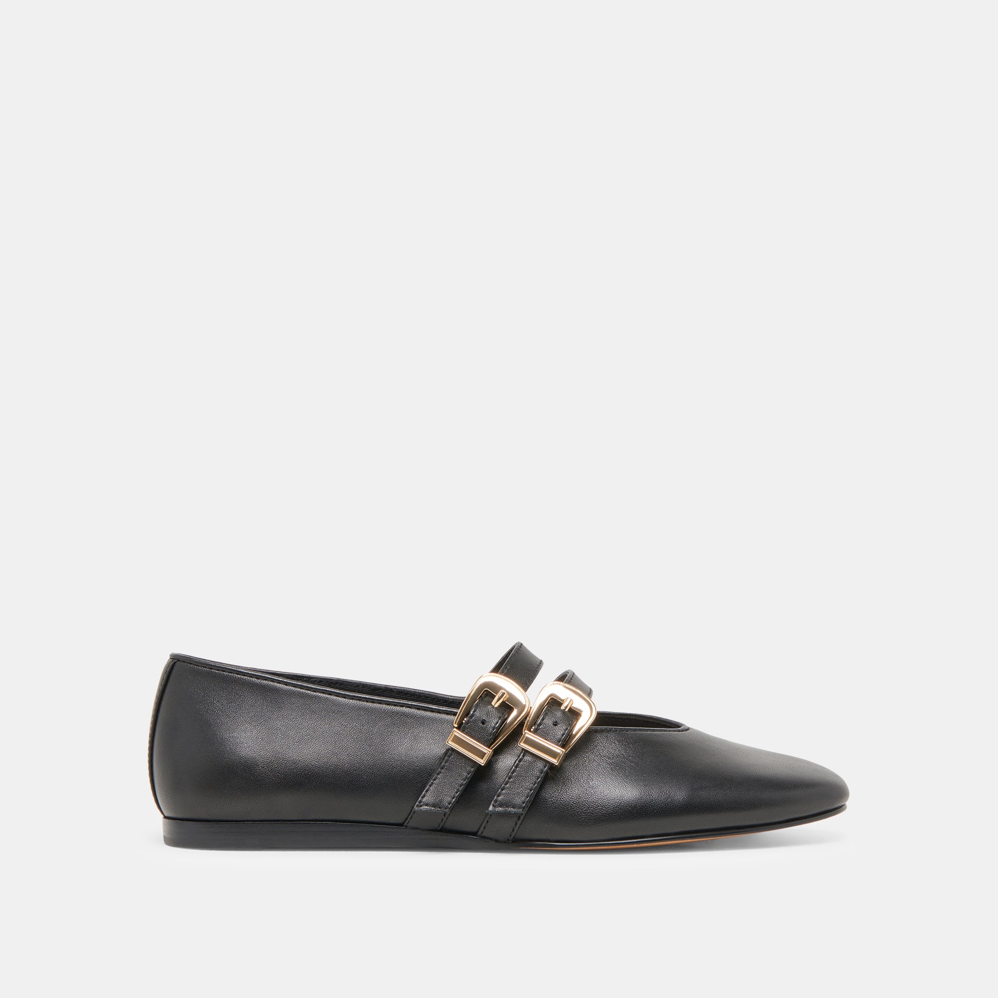 BAYLEE Wide Ballet Flats for Women - Black Leather Slip-On Shoes | Comfortable & Stylish for Work, Travel & Casual Wear