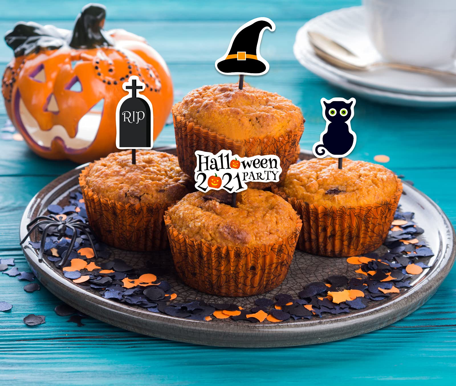 50 Pcs Halloween Stickers for Kids - Cute Vinyl Waterproof Pumpkin Bat Ghost Stickers - Perfect for Laptop, Water Bottle, Envelopes, Crafts, Scrapbooking & Halloween Party Decorations
