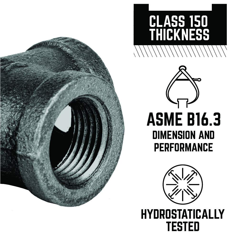 1 in. Black Malleable Iron 90 Degree Street Elbow - 4 Pack for DIY Pipe Furniture, Plumbing Projects | Perfect for Industrial Decor, Pipe Shelving & Home Improvement