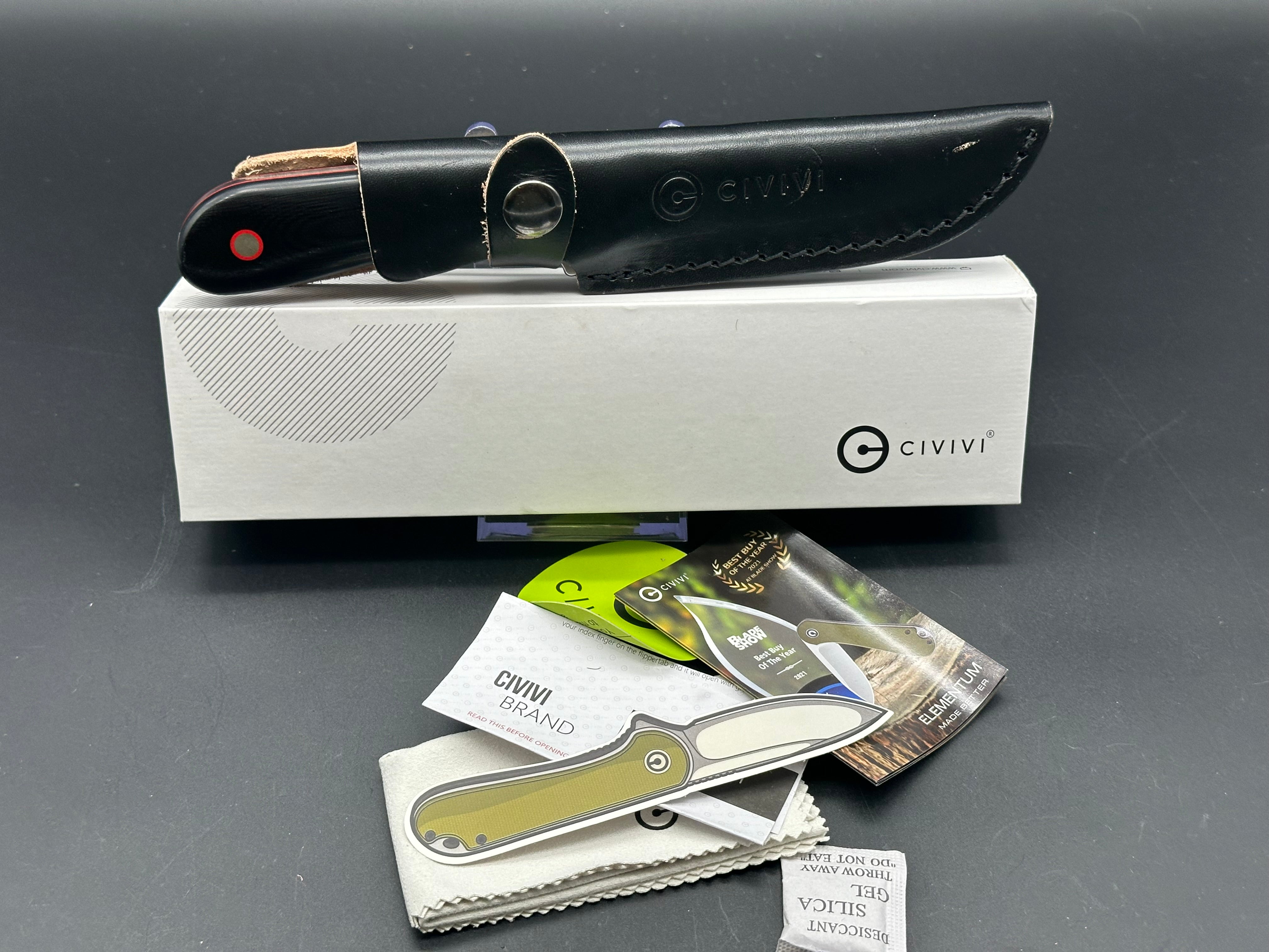 CIVIVI Elementum Fixed Blade Knife - Black G10 Handle with Satin Finish - Perfect for Outdoor Camping, Hunting, and Survival Activities