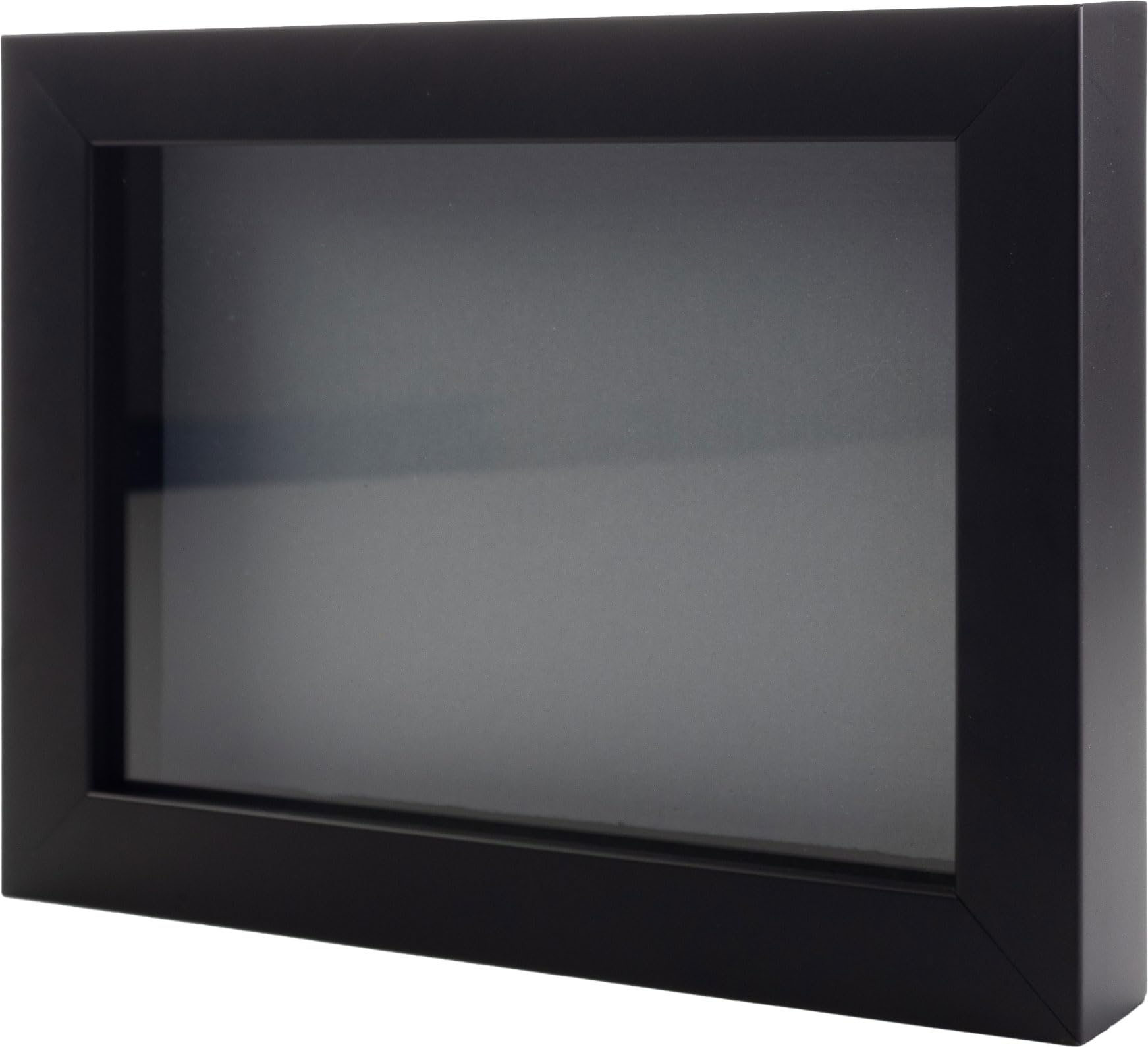 Black 20x24 Wood Shadow Box Display Frame with Grey Acid-Free Backing & UV Protective Acrylic - 3/4