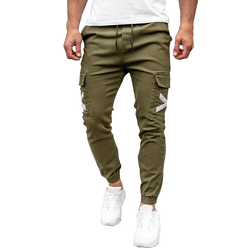Men's Athletic Jogger Pants - Breathable Workout Sweatpants with Pockets for Gym, Running & Casual Wear - Solid Color Fitness Trousers for Bodybuilding & Training