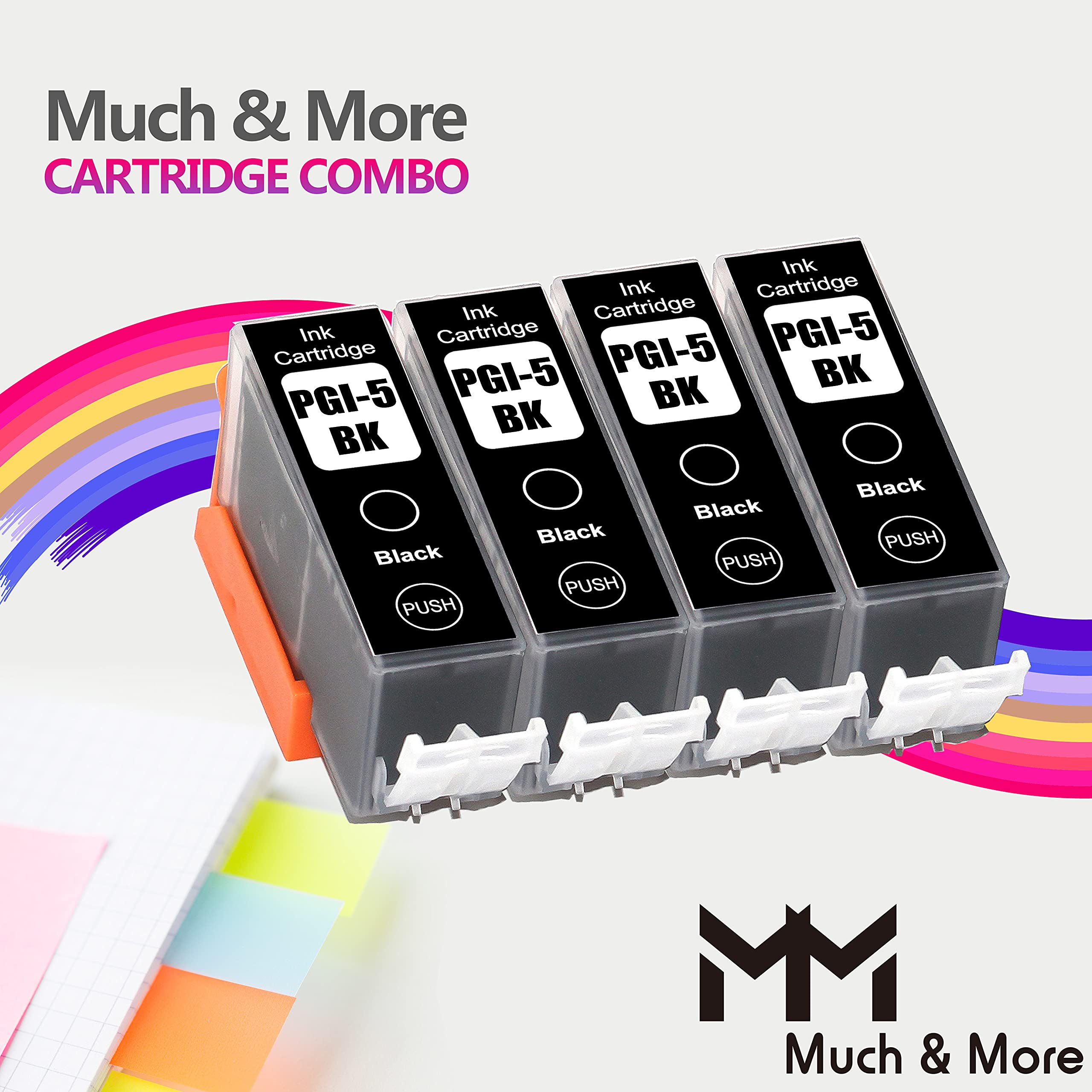 Compatible Ink Cartridge for Canon PGI-5/CLI-8 - 4 Pack Black | Pixma Printer Replacement | Home & Office Use