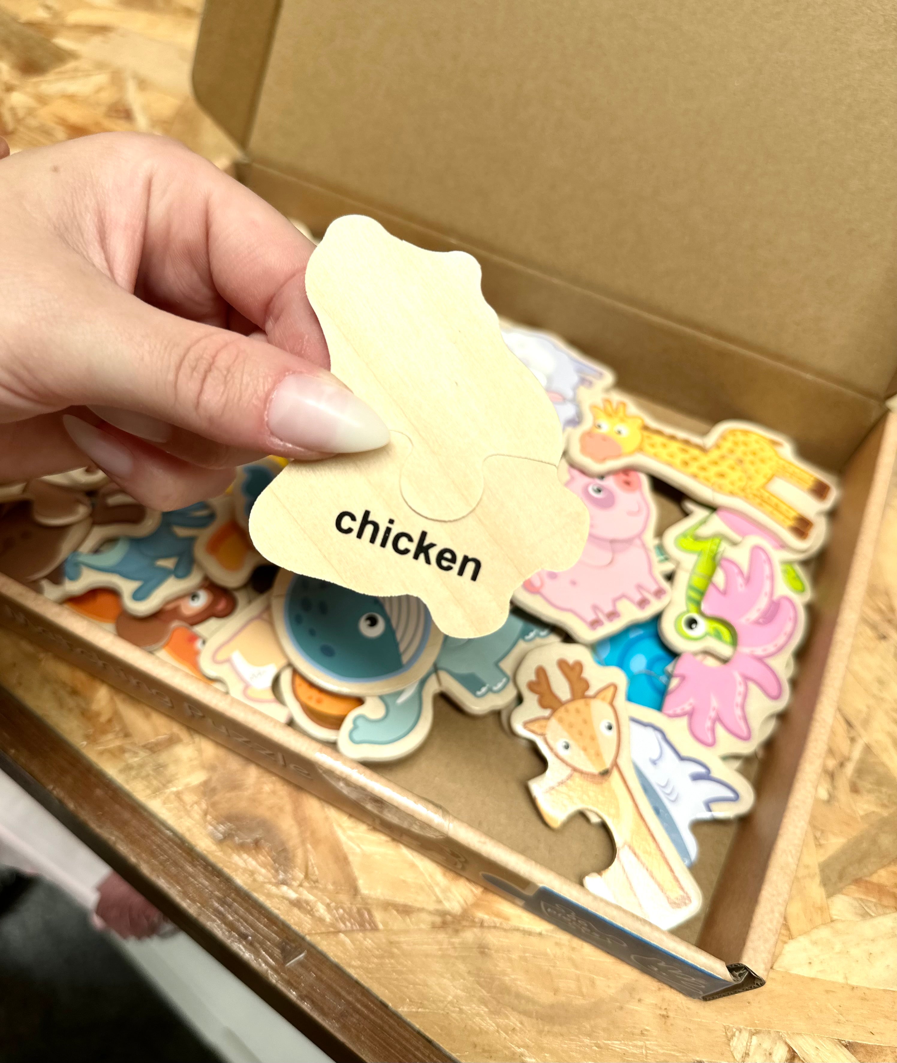 Wooden Animal Matching Puzzle Game for Toddlers - Educational Montessori Learning Toy for Kids Ages 2-4 - Perfect for Preschool Classroom & Home Playtime Activities