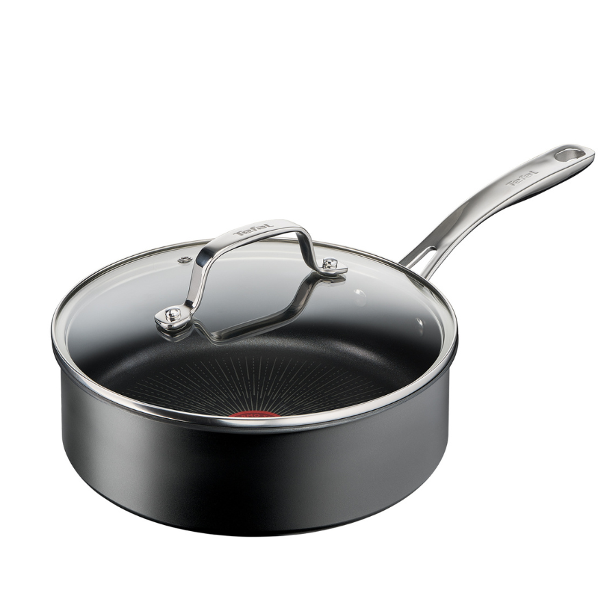 Tefal Unlimited Premium Non-Stick Induction Saute Pan 24cm with Lid - Professional Cookware for Home Chefs, Perfect for Searing, Frying & Sauteing Vegetables, Meat & Fish
