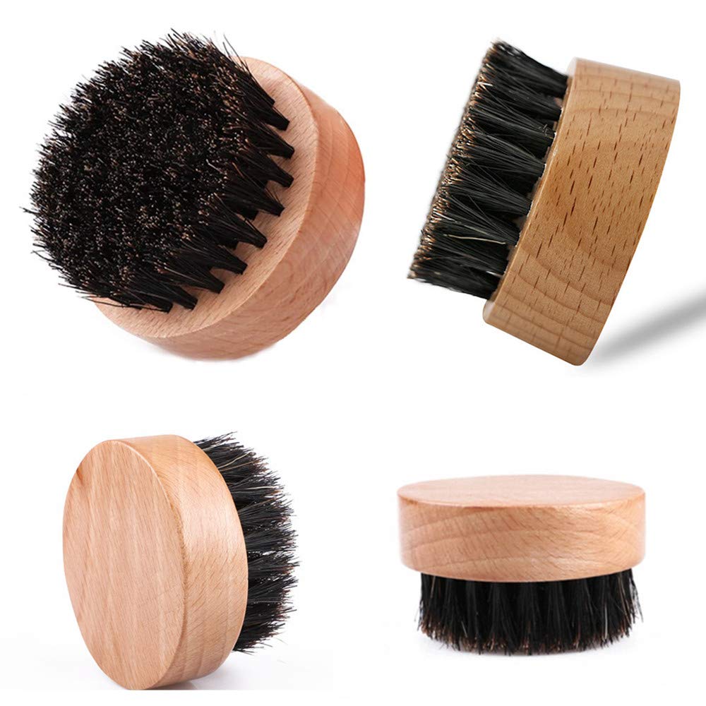 2 Pcs Men's Beard Brush - Natural Boar Bristles for Grooming & Styling - Perfect Gift for Dad